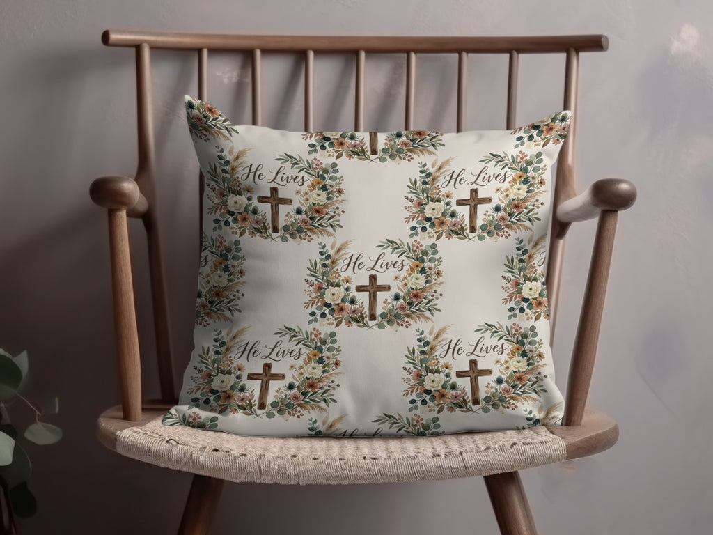 He Lives Cross Floral Botanical Design Accent product type