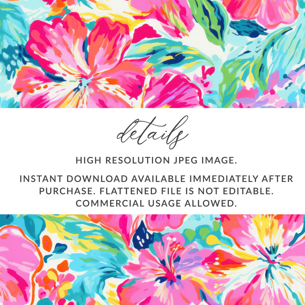 Floral pattern with text about digital download.