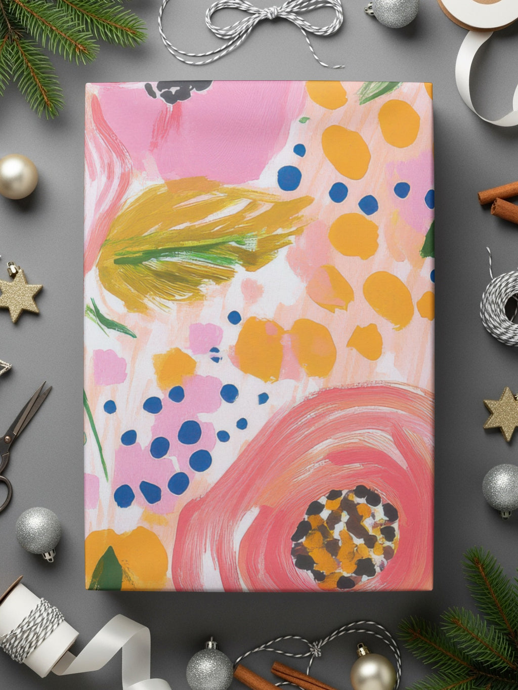 Pink Acrylic Seamless Pattern, Abstract Floral Digital Paper, Fine Art Floral Digital Print, Spring Ditsy Gouache Art Download