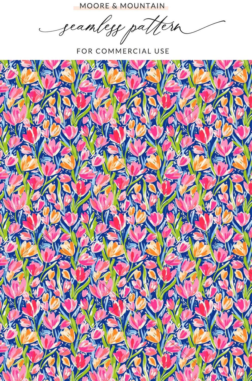 Vibrant Floral Seamless Pattern for Commercial Use