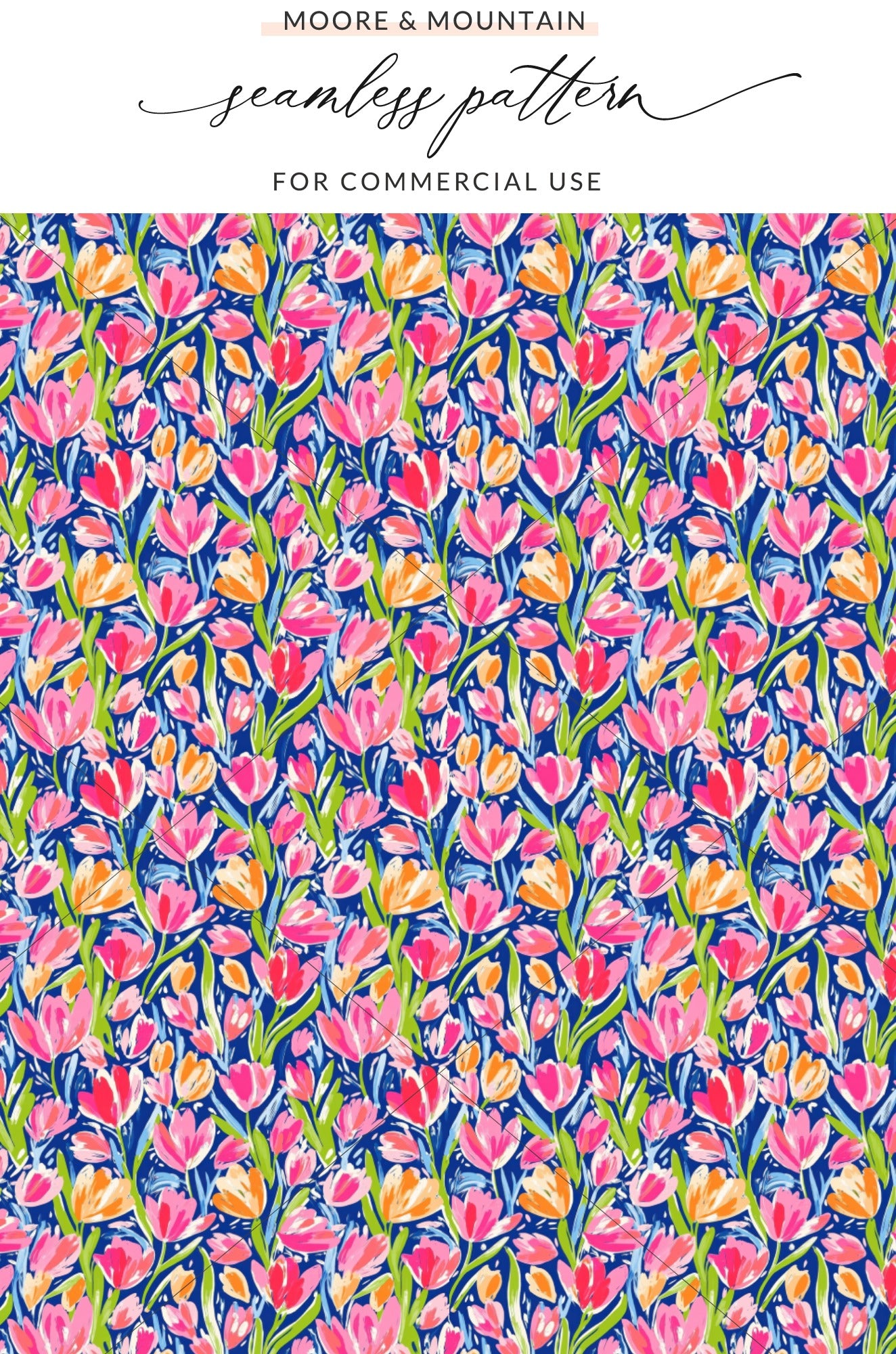 Vibrant Floral Seamless Pattern for Commercial Use