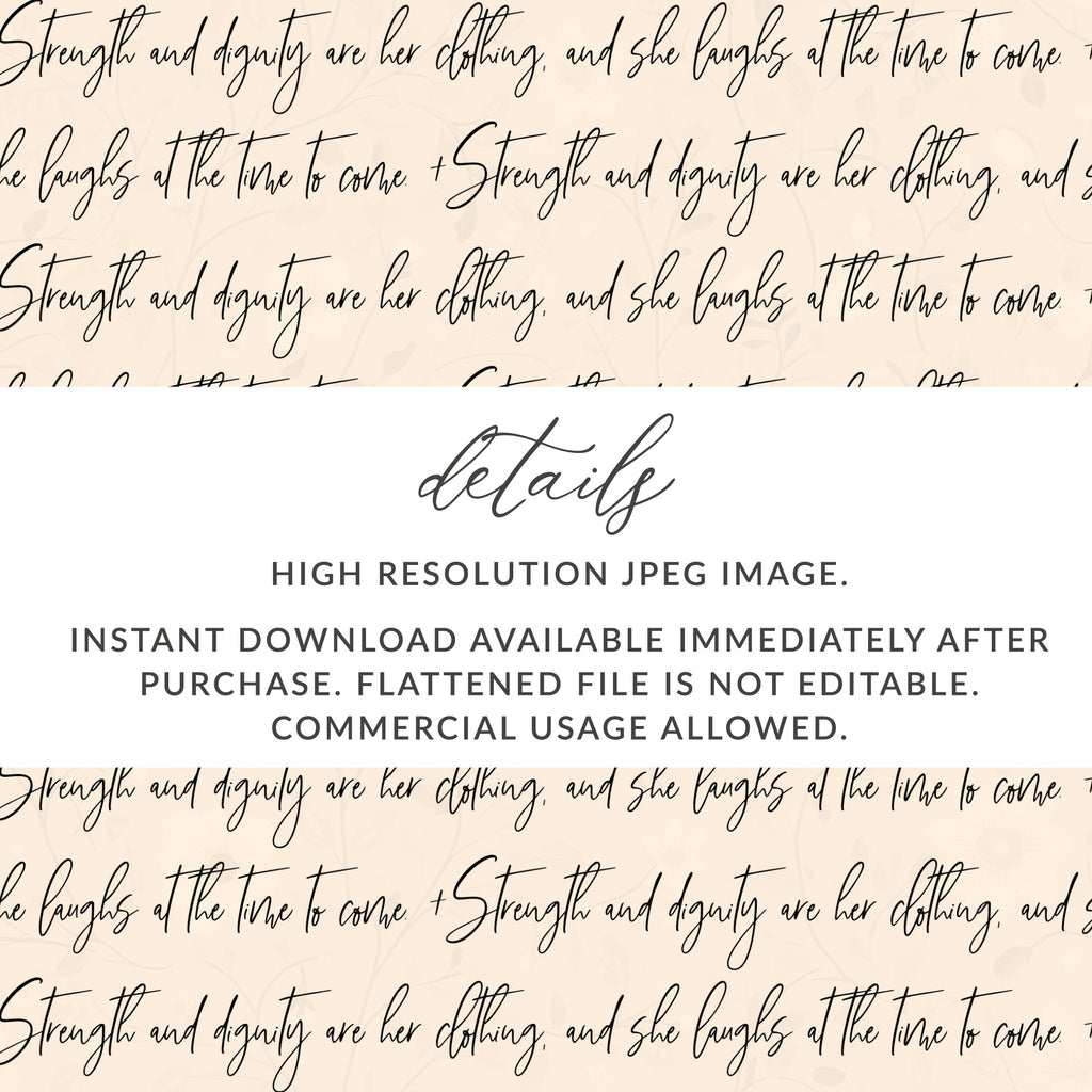 Strength and Dignity Typography Digital Download