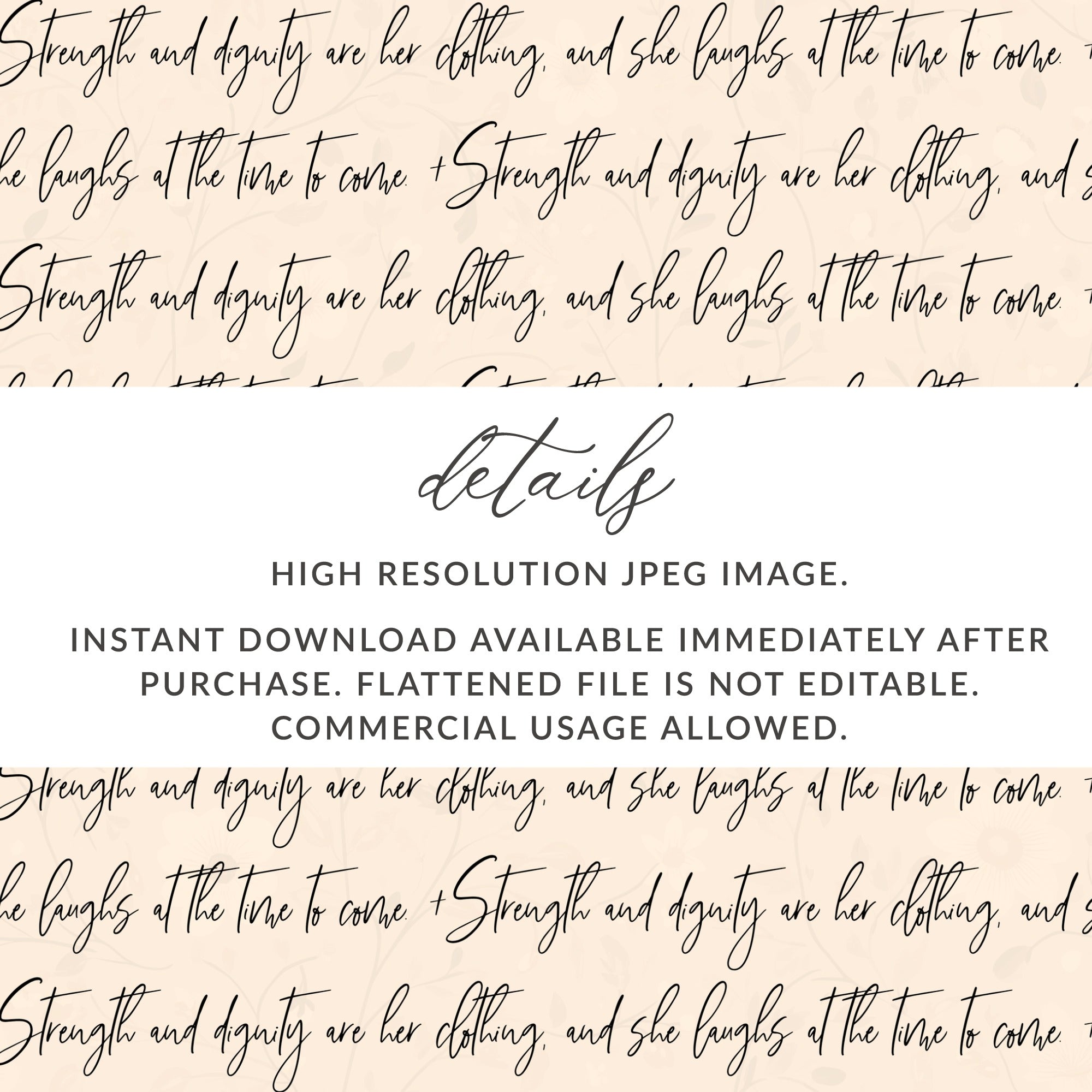 Strength and Dignity Typography Digital Download