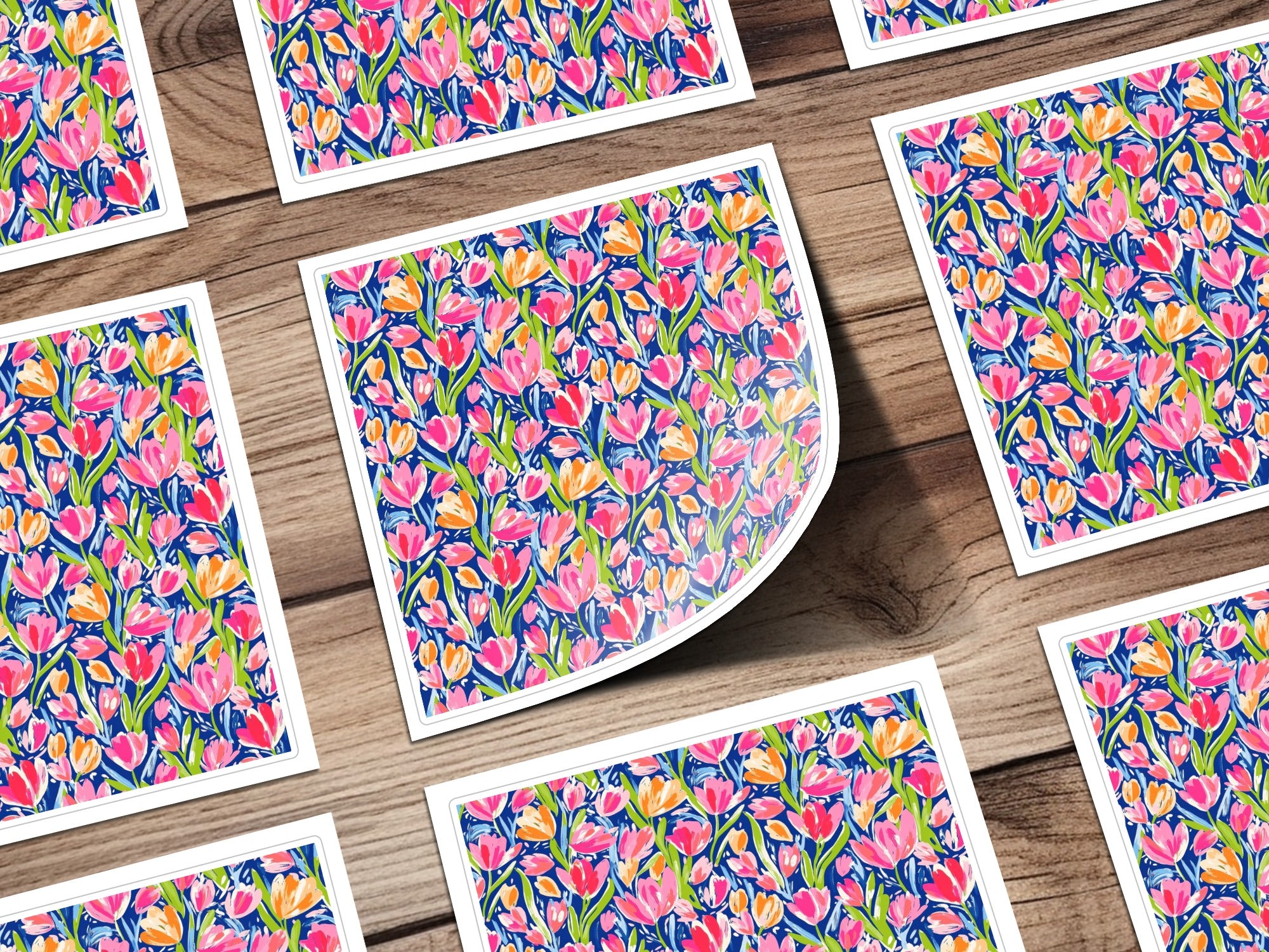 Colorful Floral Print with Vibrant Tulips design
