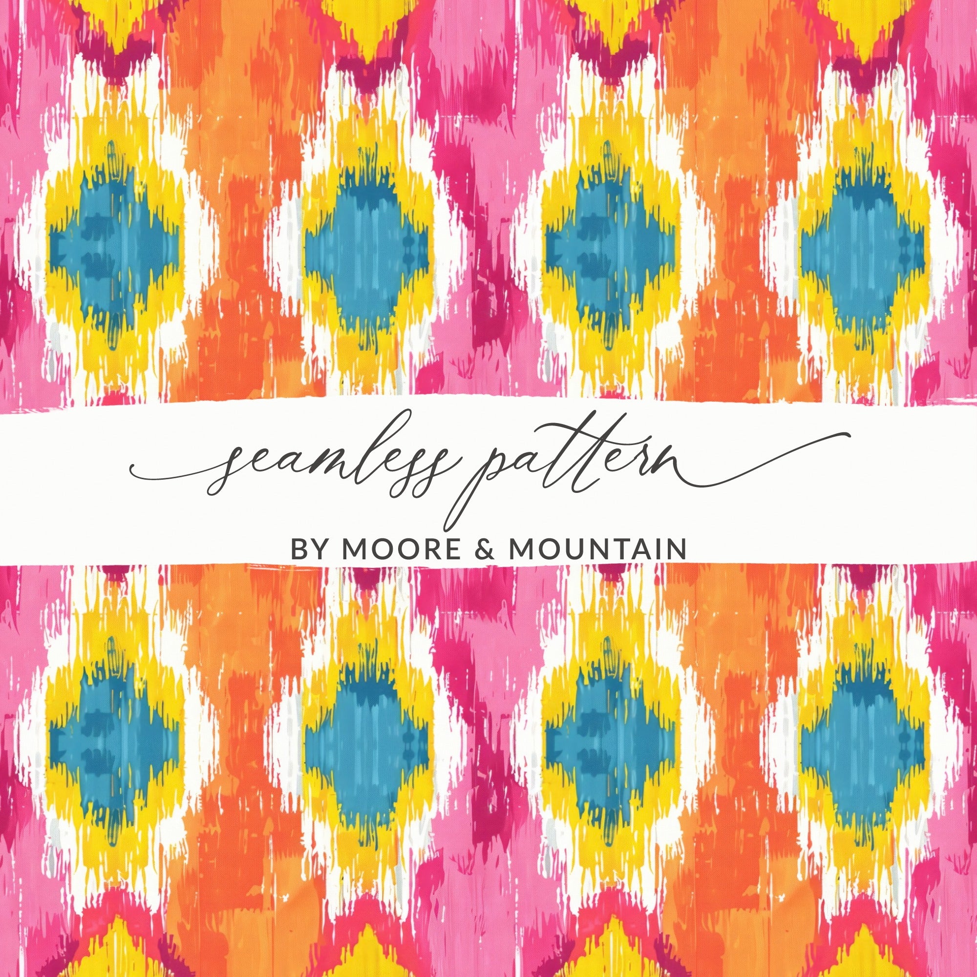 Vibrant Ikat Seamless Pattern by Moore & Mountain