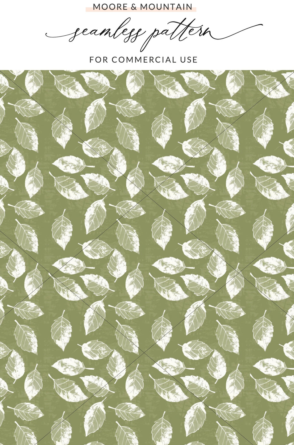Green and White Leaf Pattern for Commercial Use