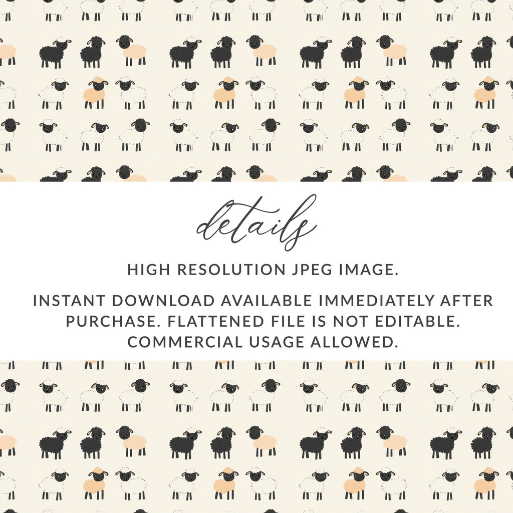 Adorable Sheep Pattern High Resolution JPEG Image product type