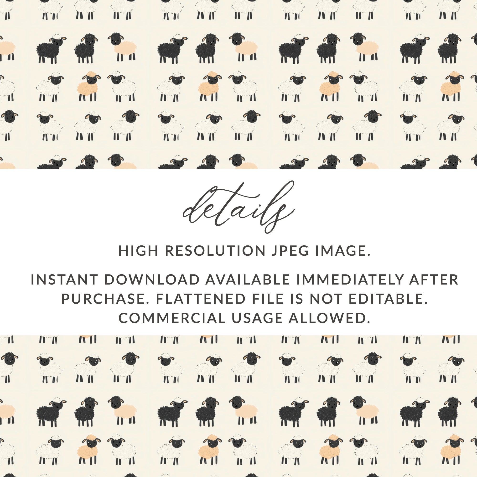 Adorable Sheep Pattern High Resolution JPEG Image product type