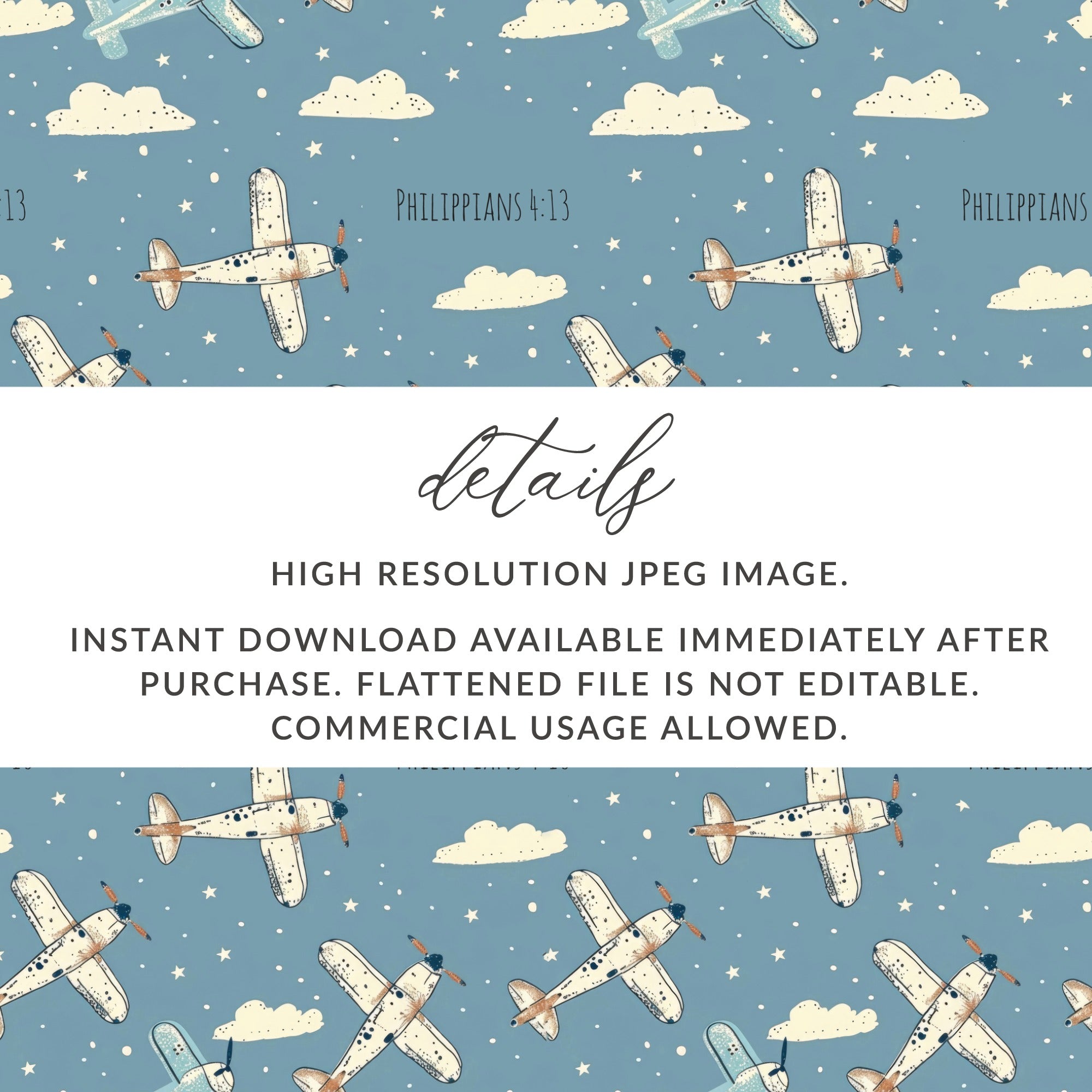 Philippians 4:13 Airplanes Clouds Stars product type
