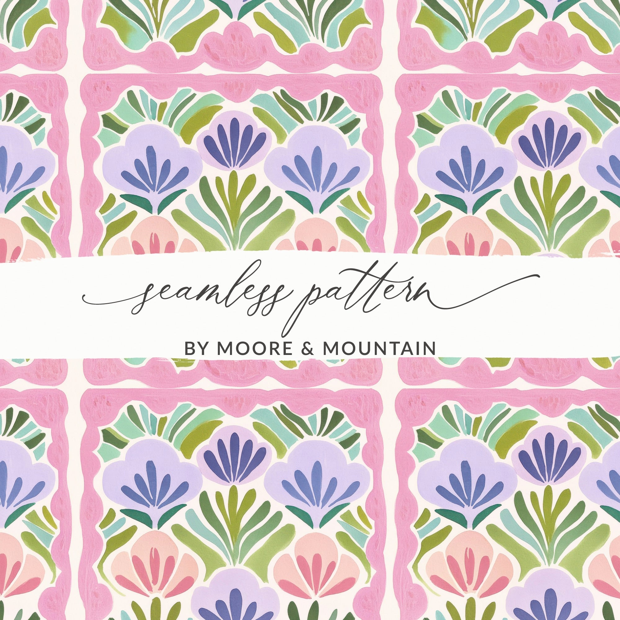 Vibrant Floral and Foliage Seamless Pattern Design