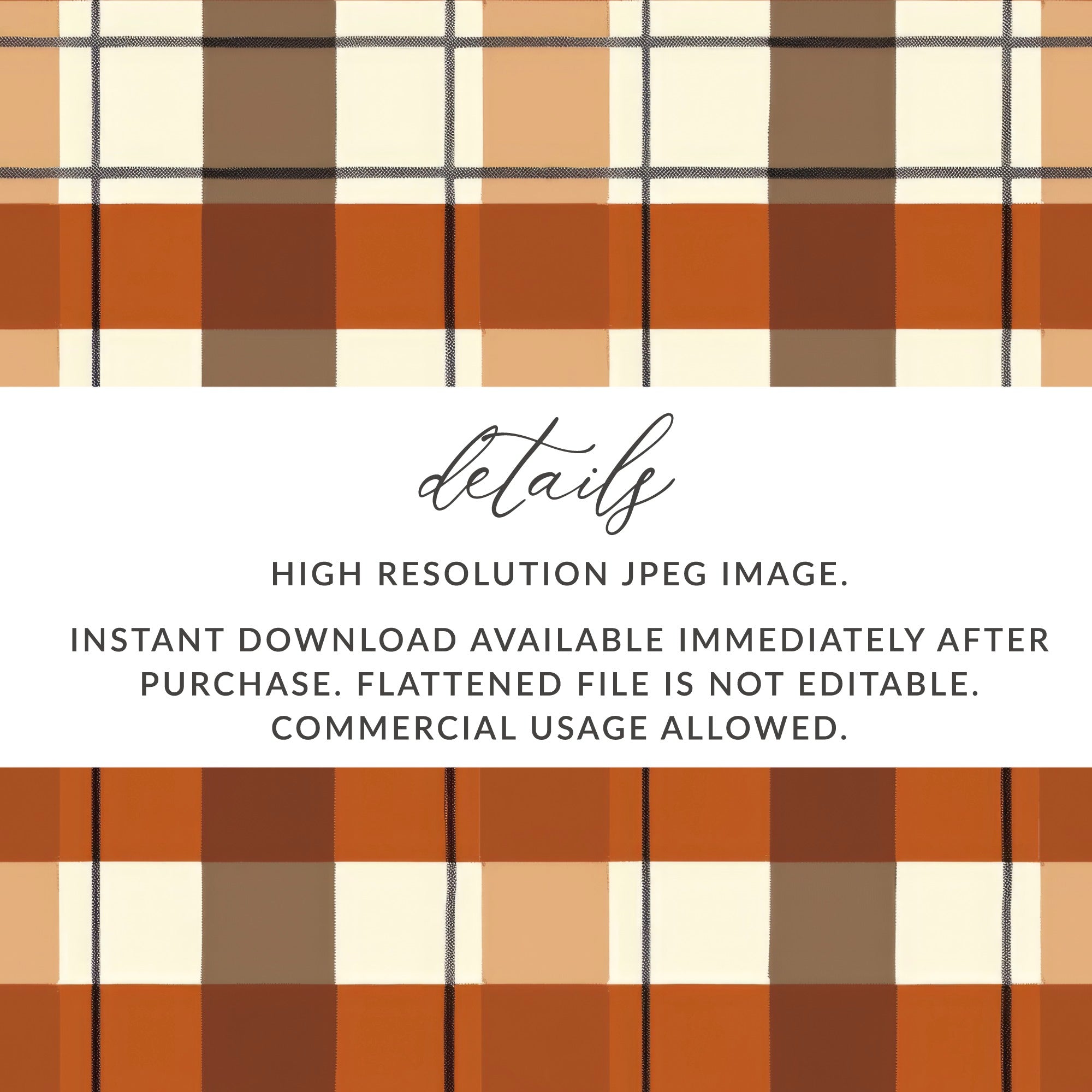 High Resolution Plaid Pattern JPEG Image Instant Download