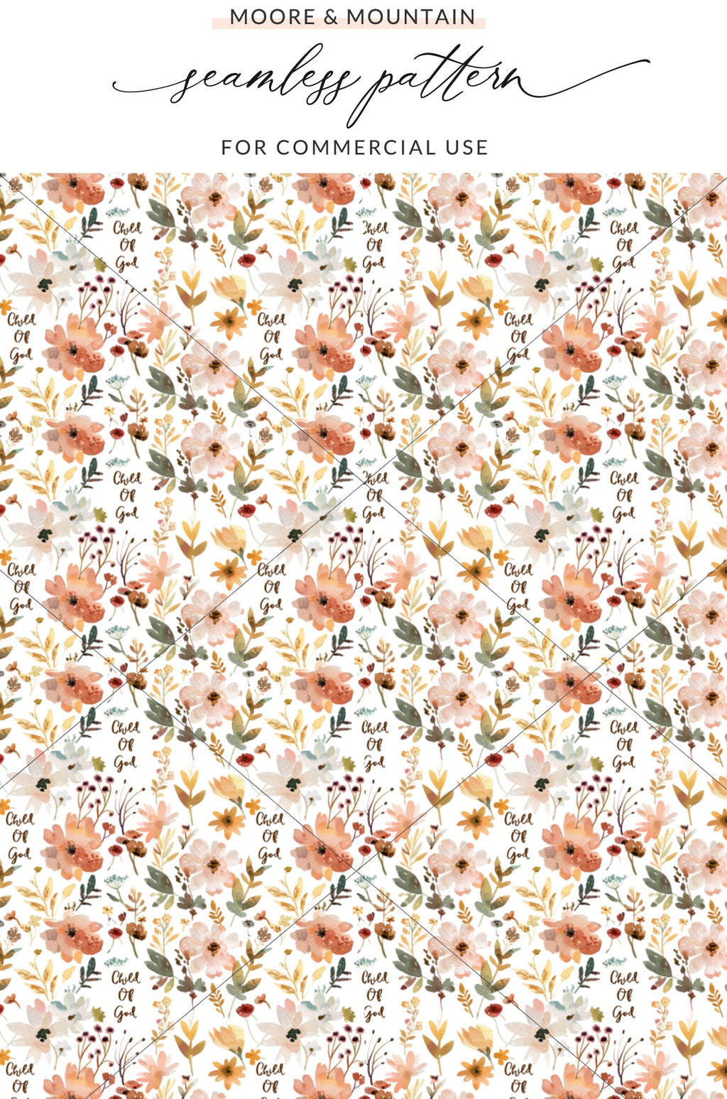 Child of God Seamless Pattern for Commercial Use