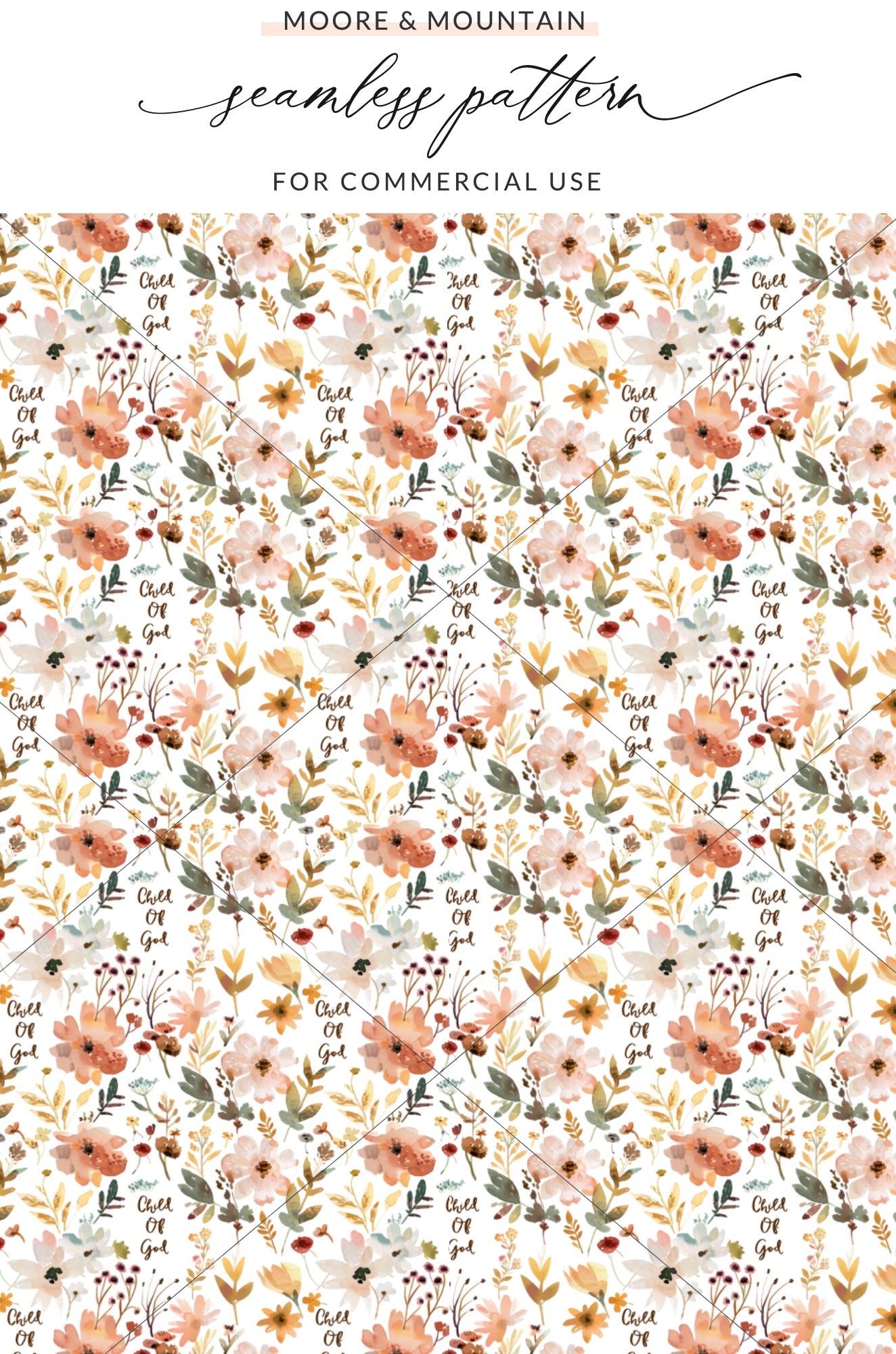 Child of God Seamless Pattern for Commercial Use