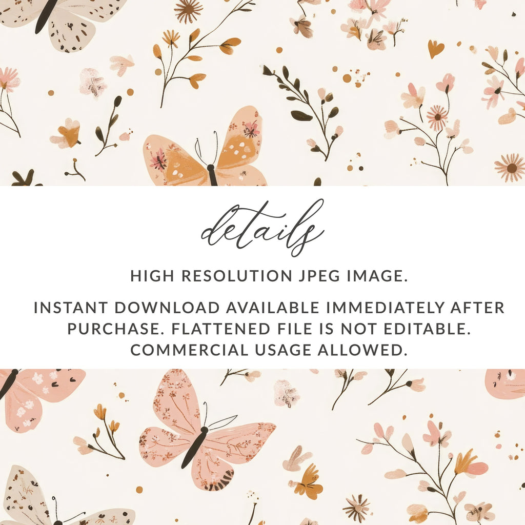 High Resolution Butterfly and Floral Digital JPEG Image