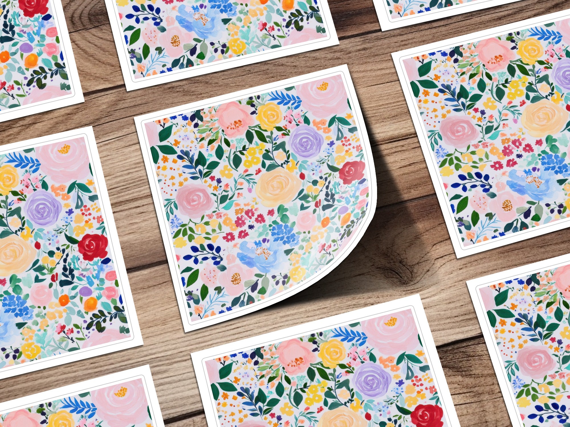 Abstract Floral Seamless Pattern, Digital Paper, Acrylic Flowers, Colorful Floral Design, Fine Art Floral, Digital Product