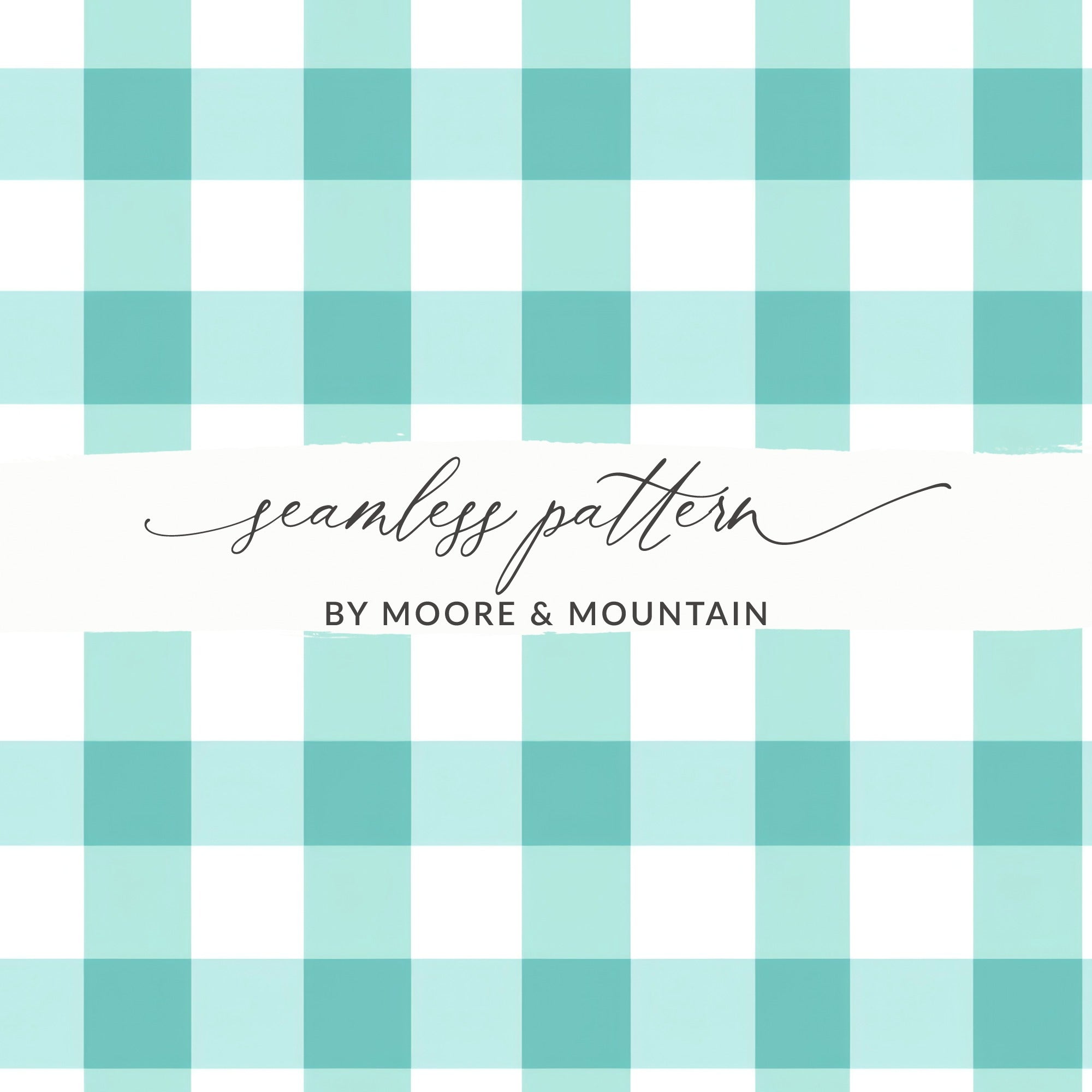 Aqua and White Plaid Checkered Seamless Pattern Design