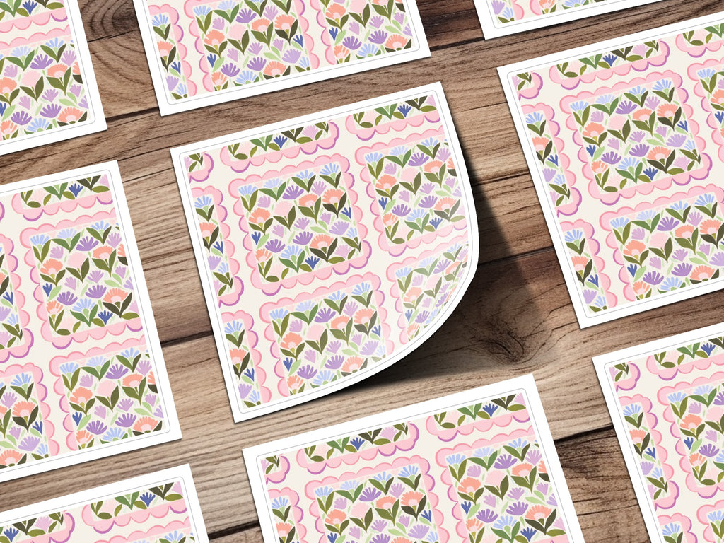 Floral Pattern Sticker Sheets for Creative Projects