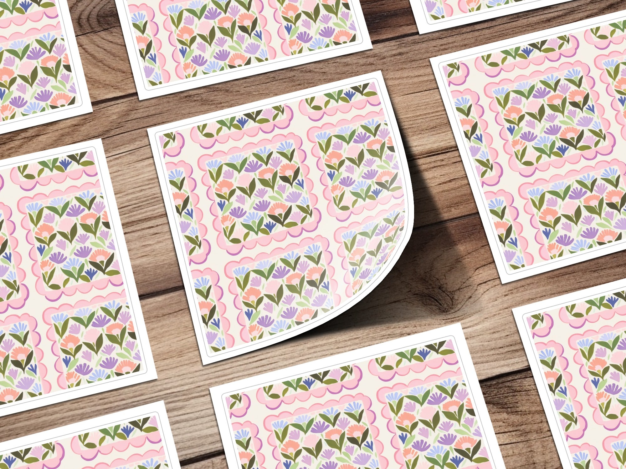 Floral Pattern Sticker Sheets for Creative Projects