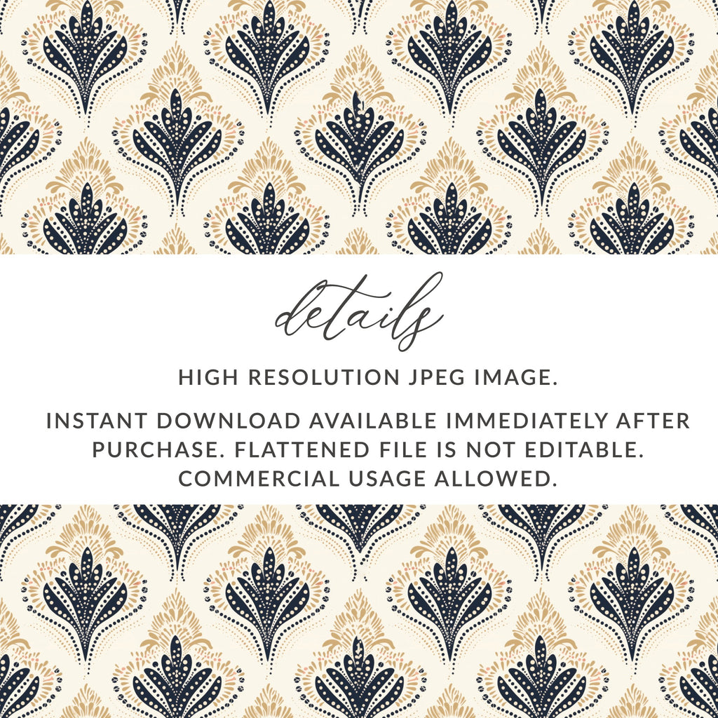 High Resolution Elegant Damask Pattern Digital Download