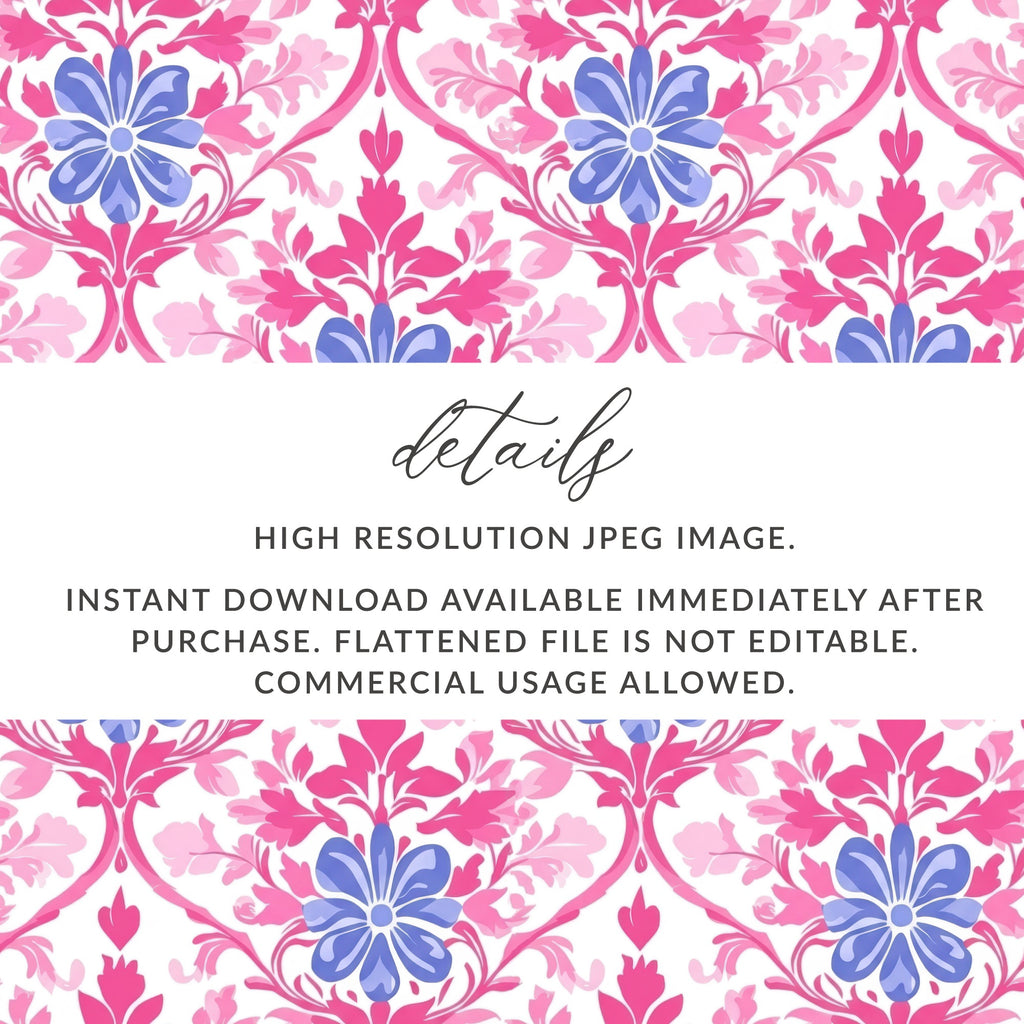 Floral pattern with text "details" and download information.