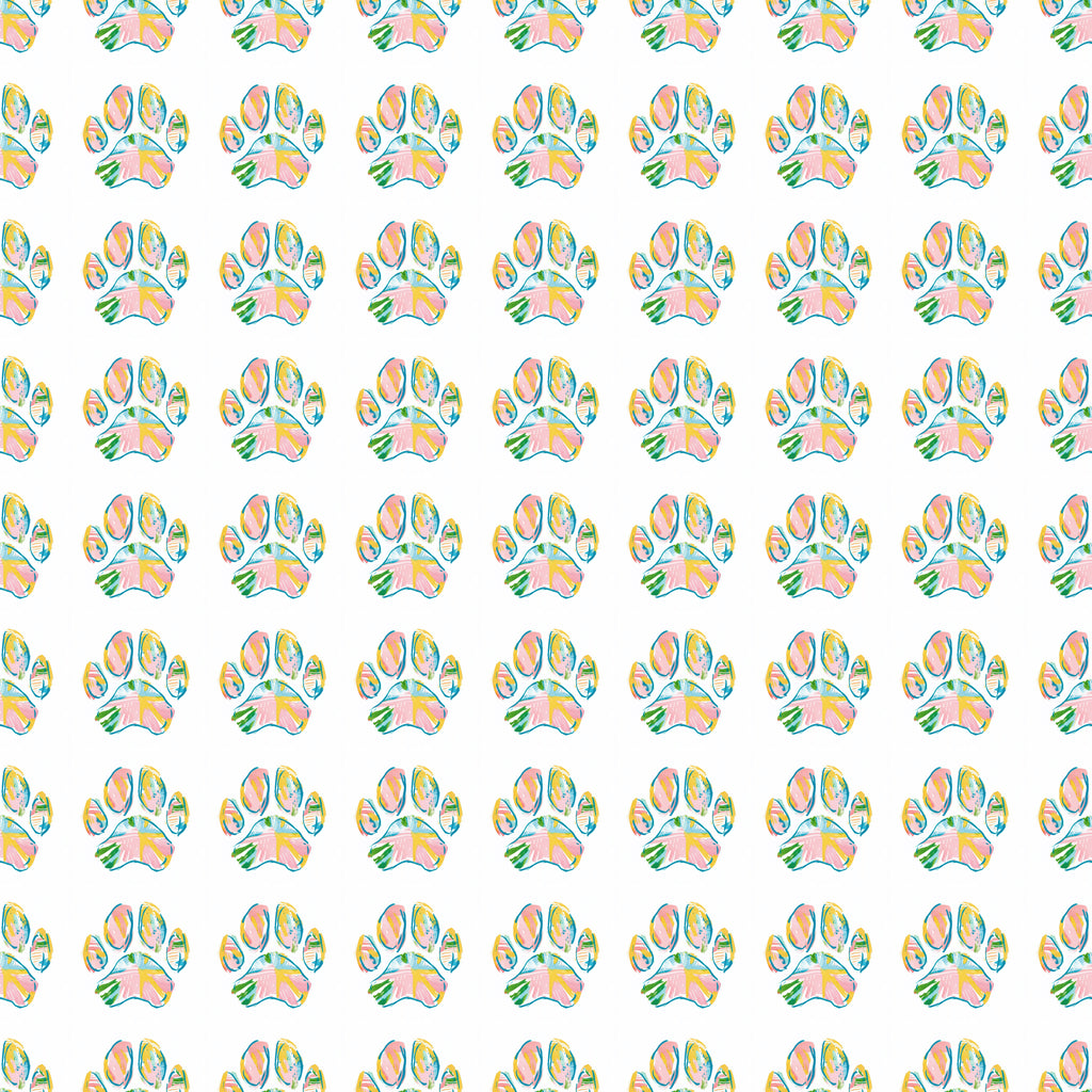 Vibrant Colorful Artistic Paw Print Pattern Design product type