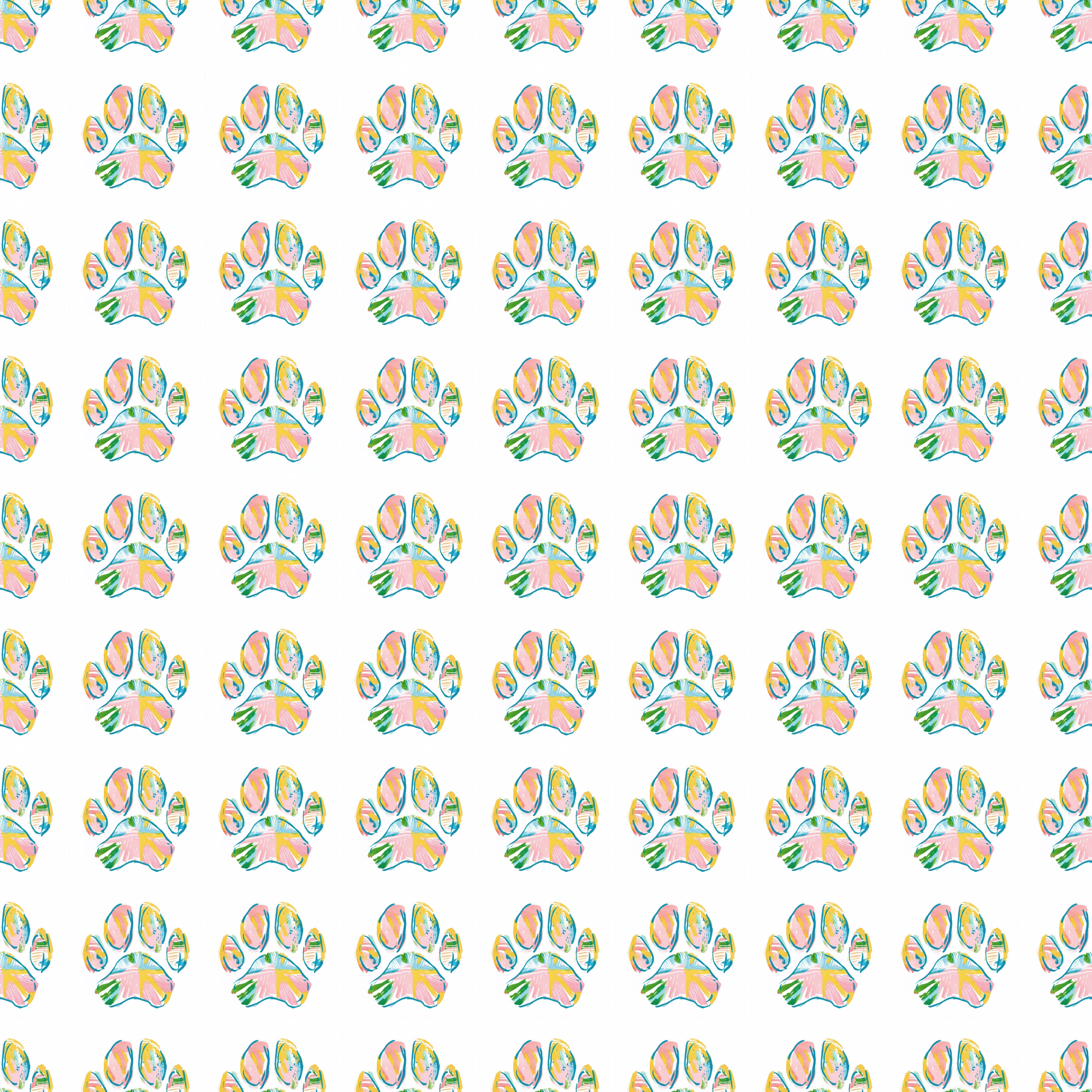Vibrant Colorful Artistic Paw Print Pattern Design product type