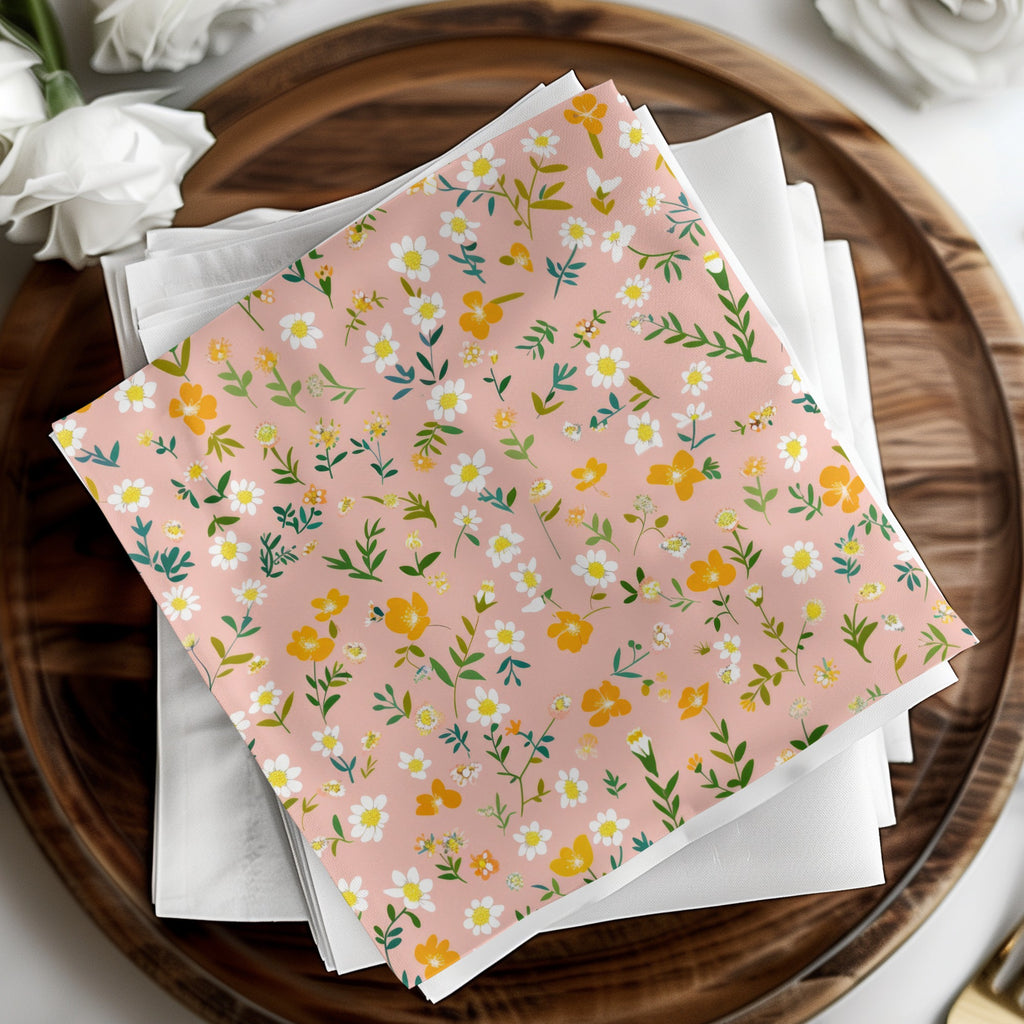 Pastel Floral Pattern Napkins with Colorful Design