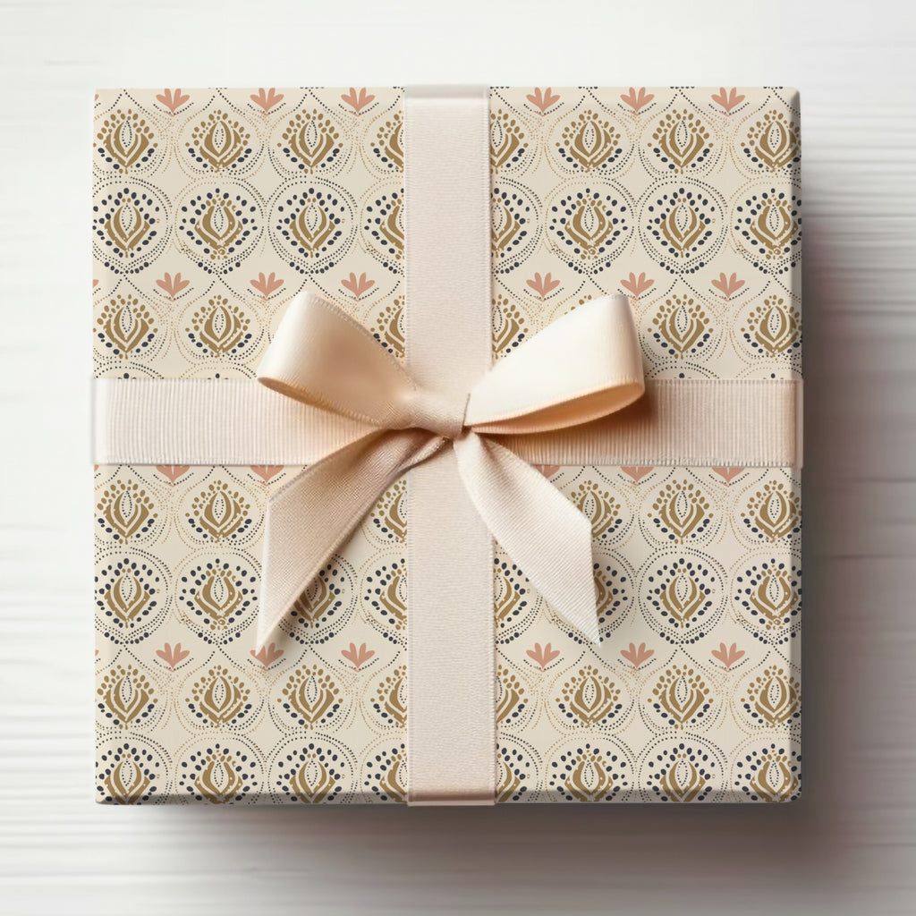Elegant Patterned Gift Box with Ribbon wrapping