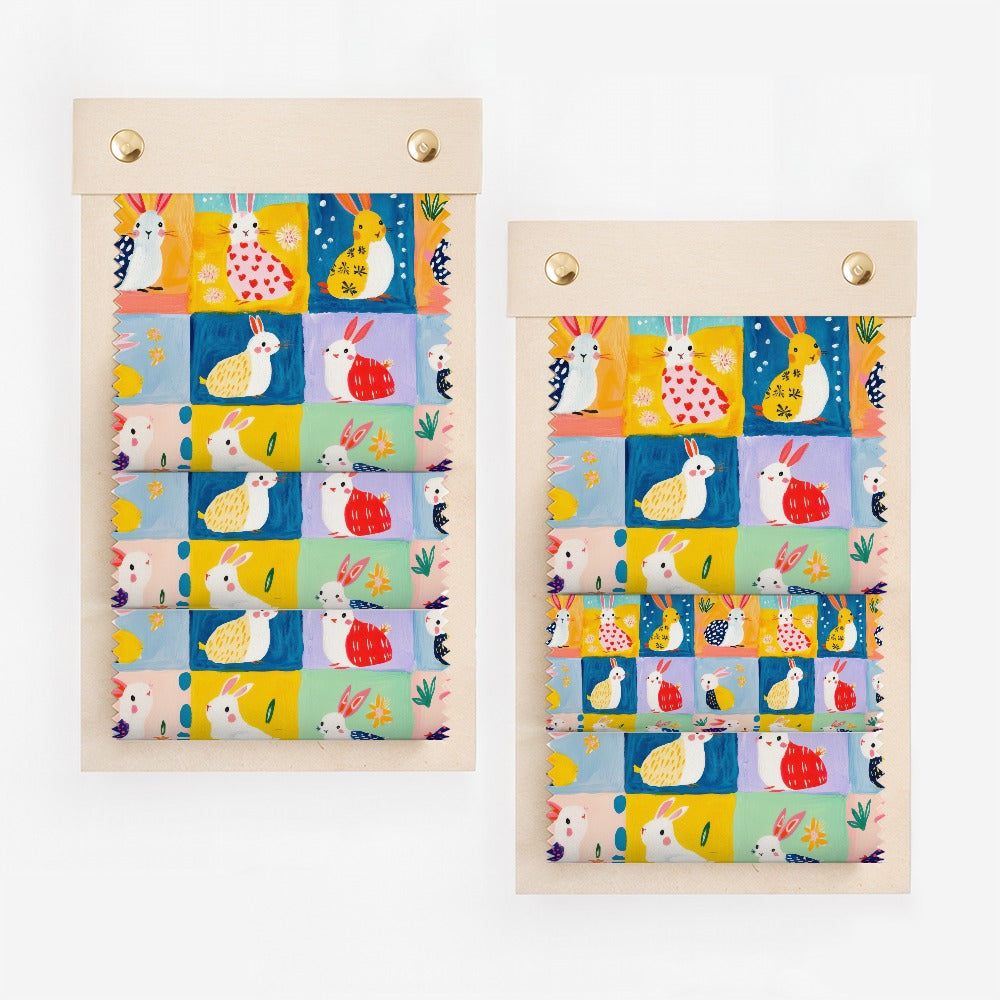 Vibrant Bunny Patterned Decorative Wall Hanging