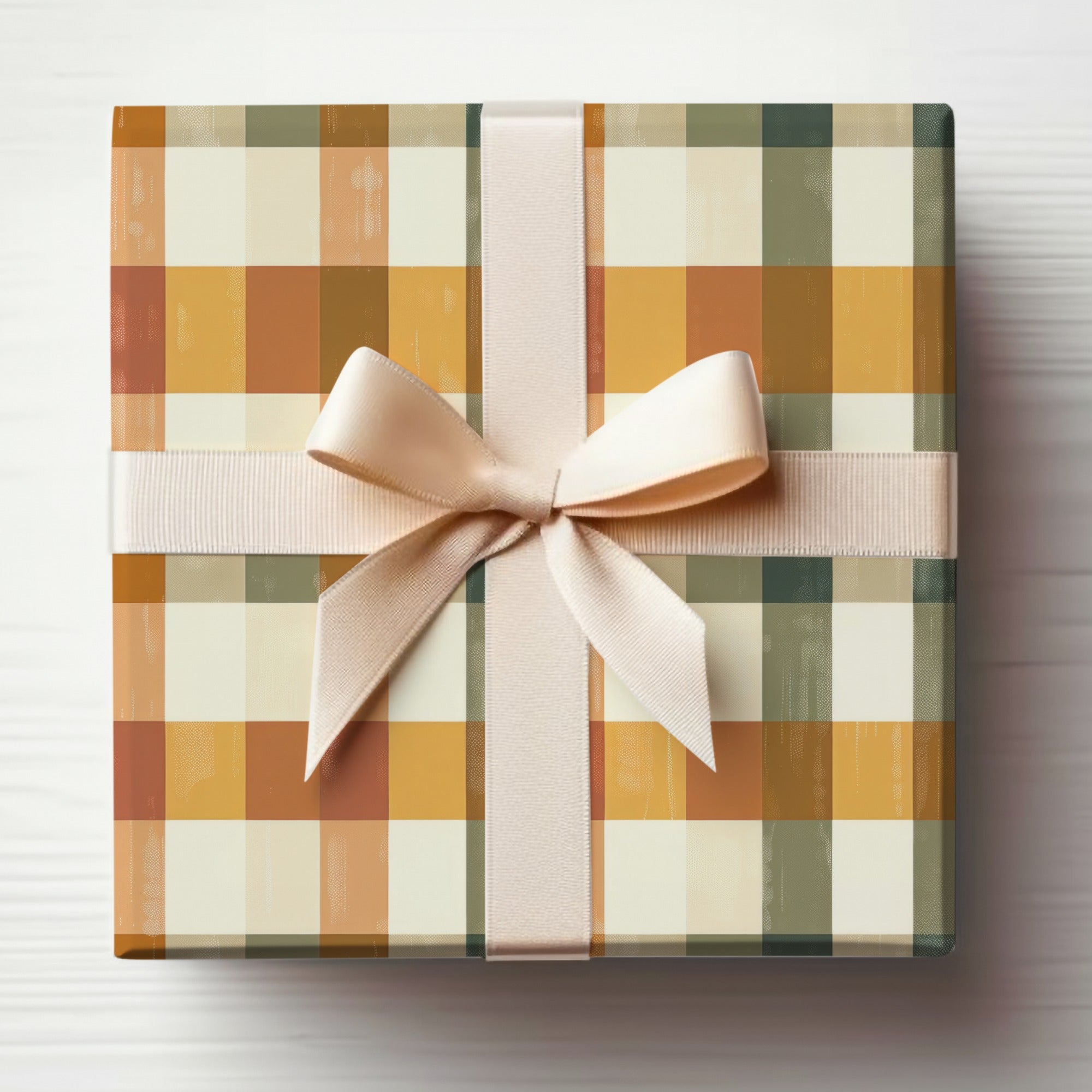 Elegant Multicolored Plaid Pattern Gift Box
