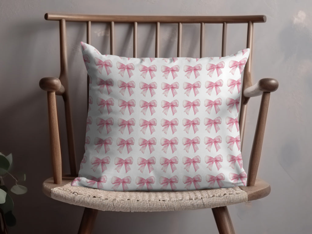 Cute Pink Bow Pattern Decorative Pillow Product