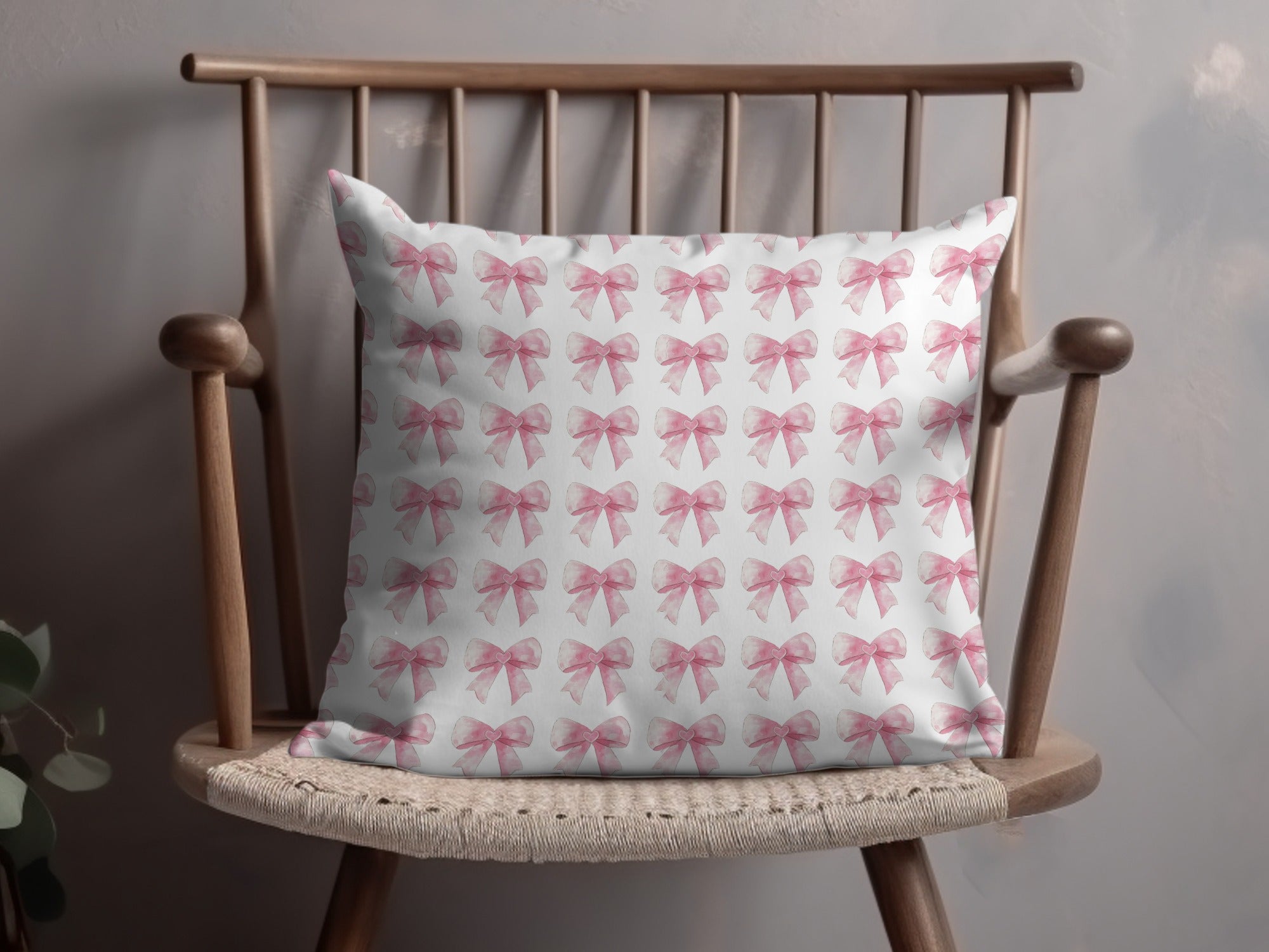 Cute Pink Bow Pattern Decorative Pillow Product