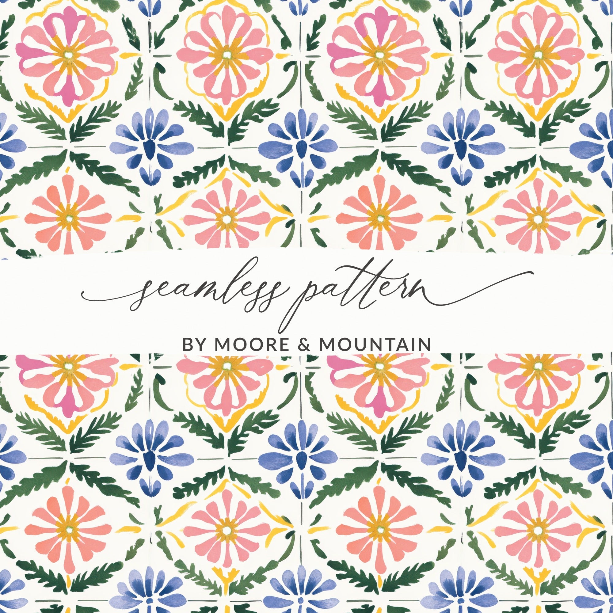 Colorful Floral Seamless Pattern by Moore & Mountain