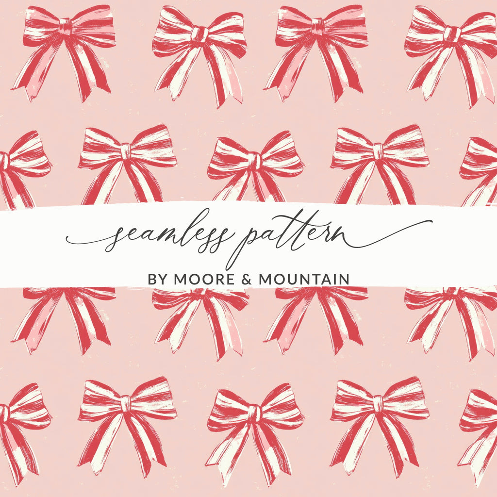 Red and Pink Bows Seamless Pattern Design
