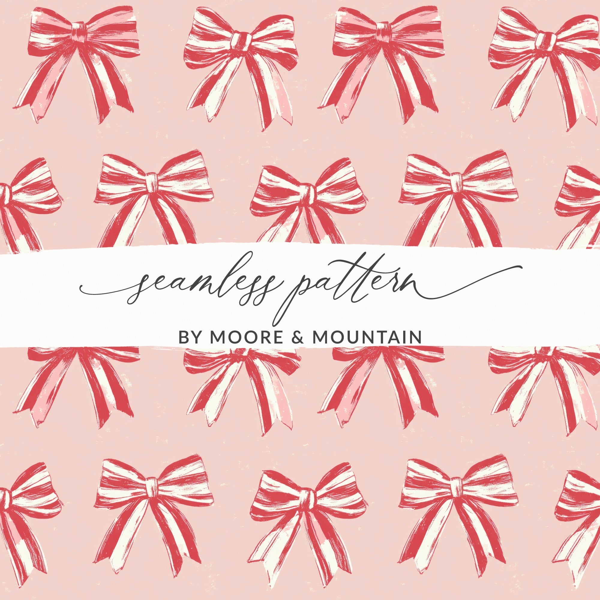 Red and Pink Bows Seamless Pattern Design