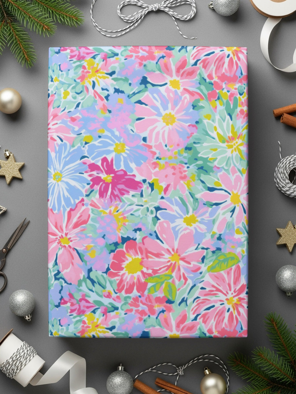 Vibrant Floral Gift Wrapping Paper Perfect for Holidays
