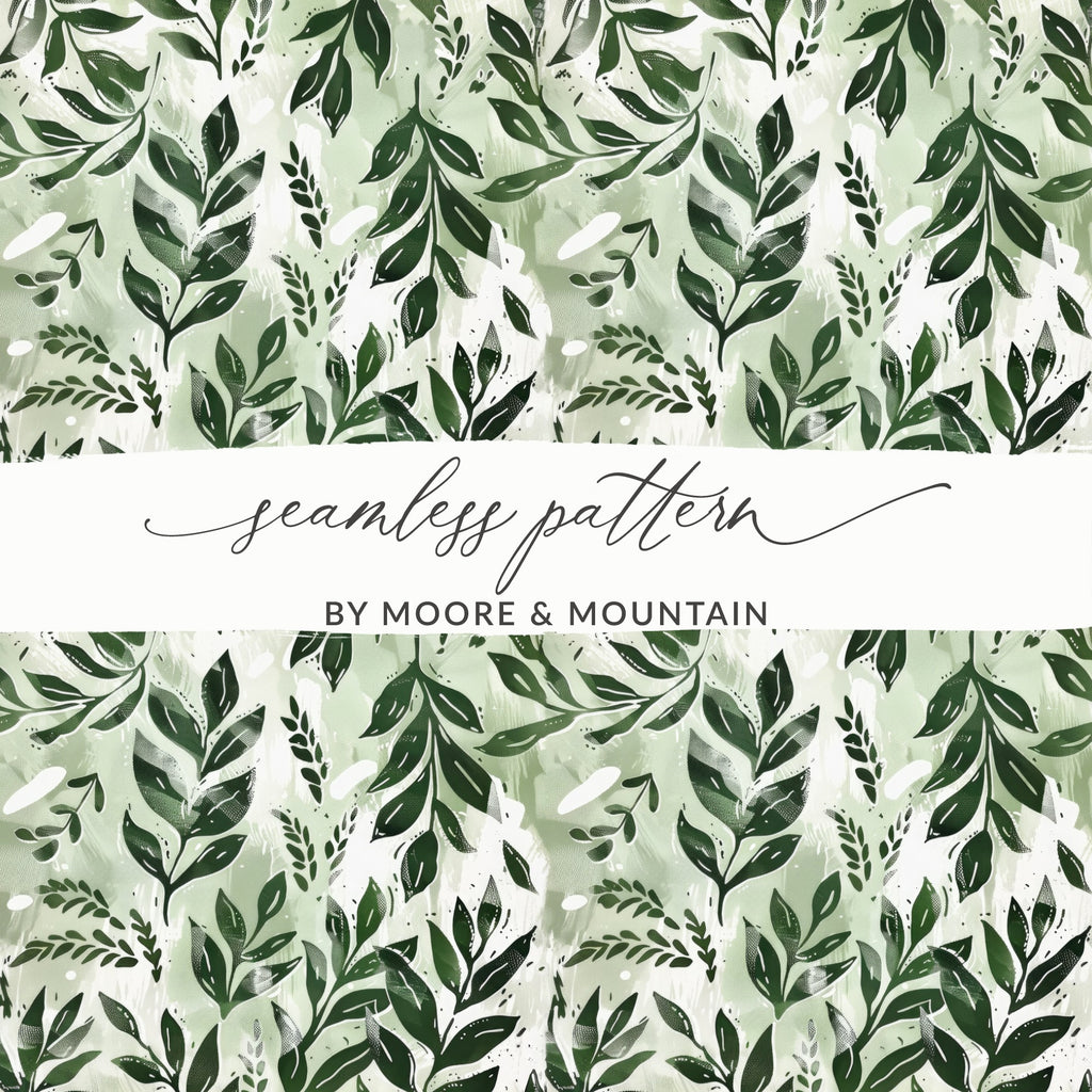 Seamless Leafy Green Pattern by Moore & Mountain