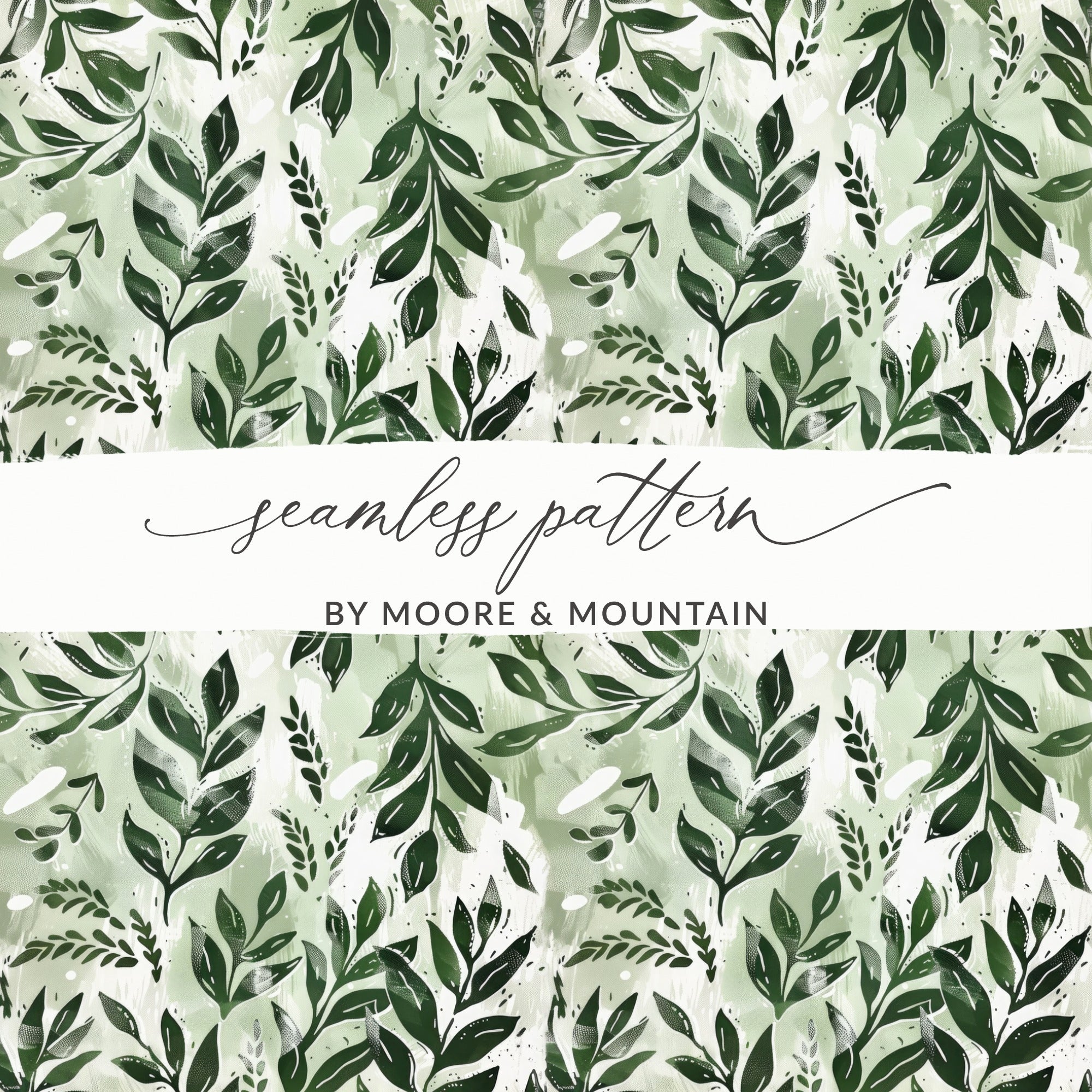 Seamless Leafy Green Pattern by Moore & Mountain