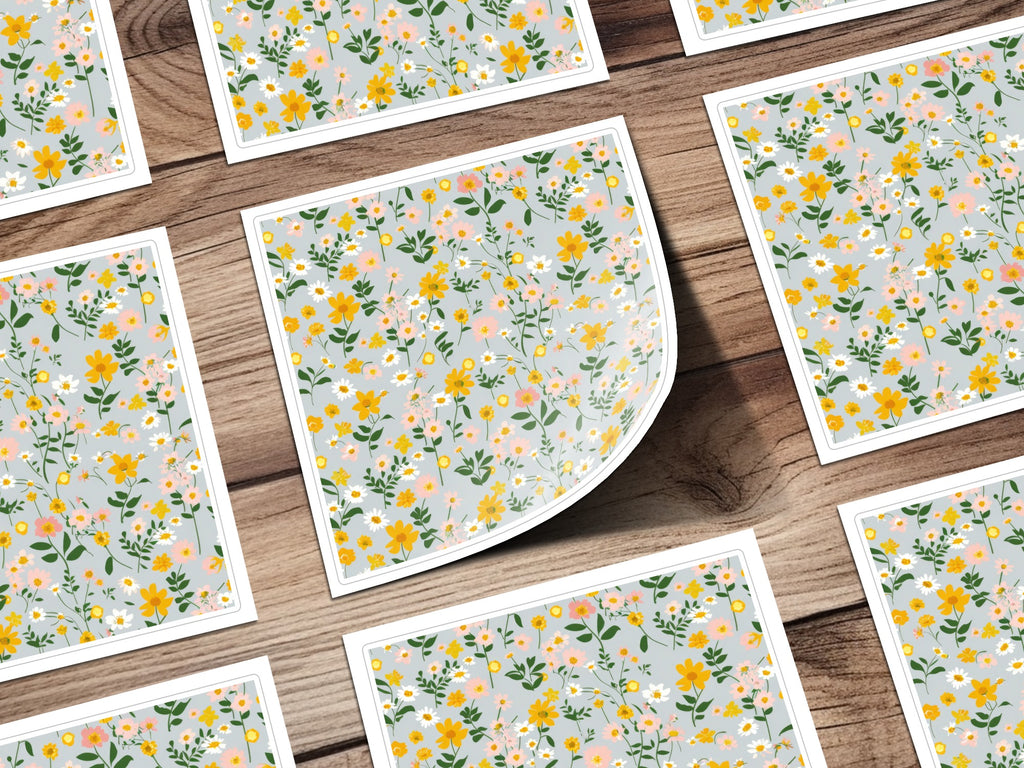 Vibrant Floral Pattern Design Sticker Sheets Collection