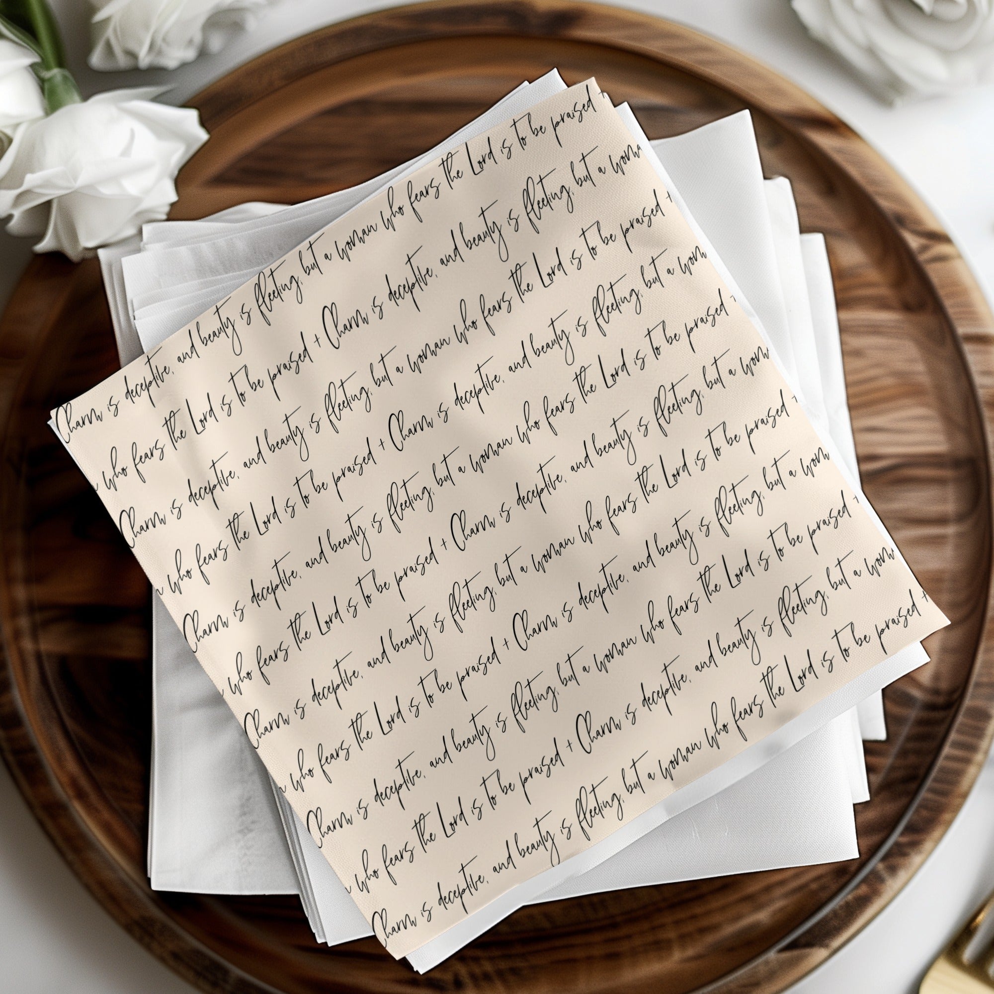 Inspirational Script Design Table Napkins