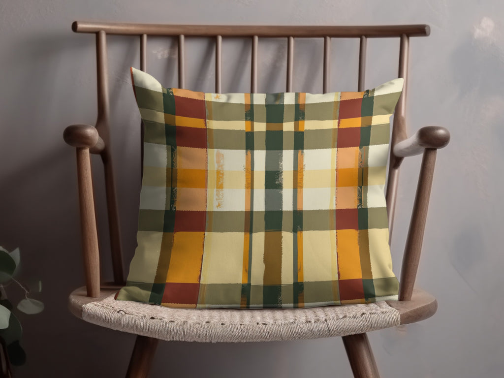Vibrant Checkered Pattern Decorative Pillow for Home Decor
