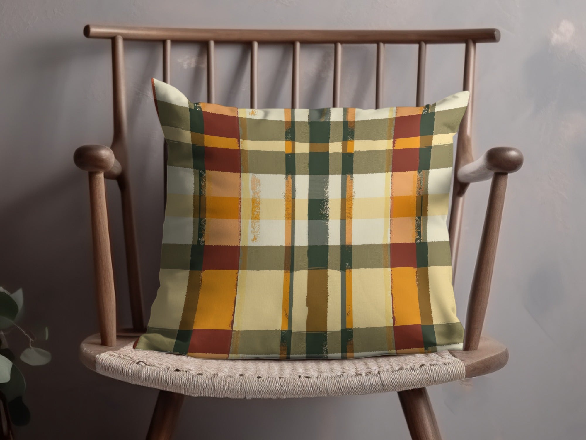 Vibrant Checkered Pattern Decorative Pillow for Home Decor