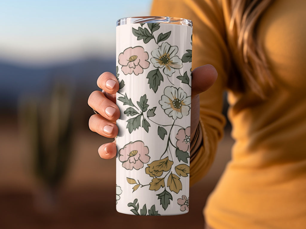 Floral Patterned Insulated Travel Tumbler Cup product