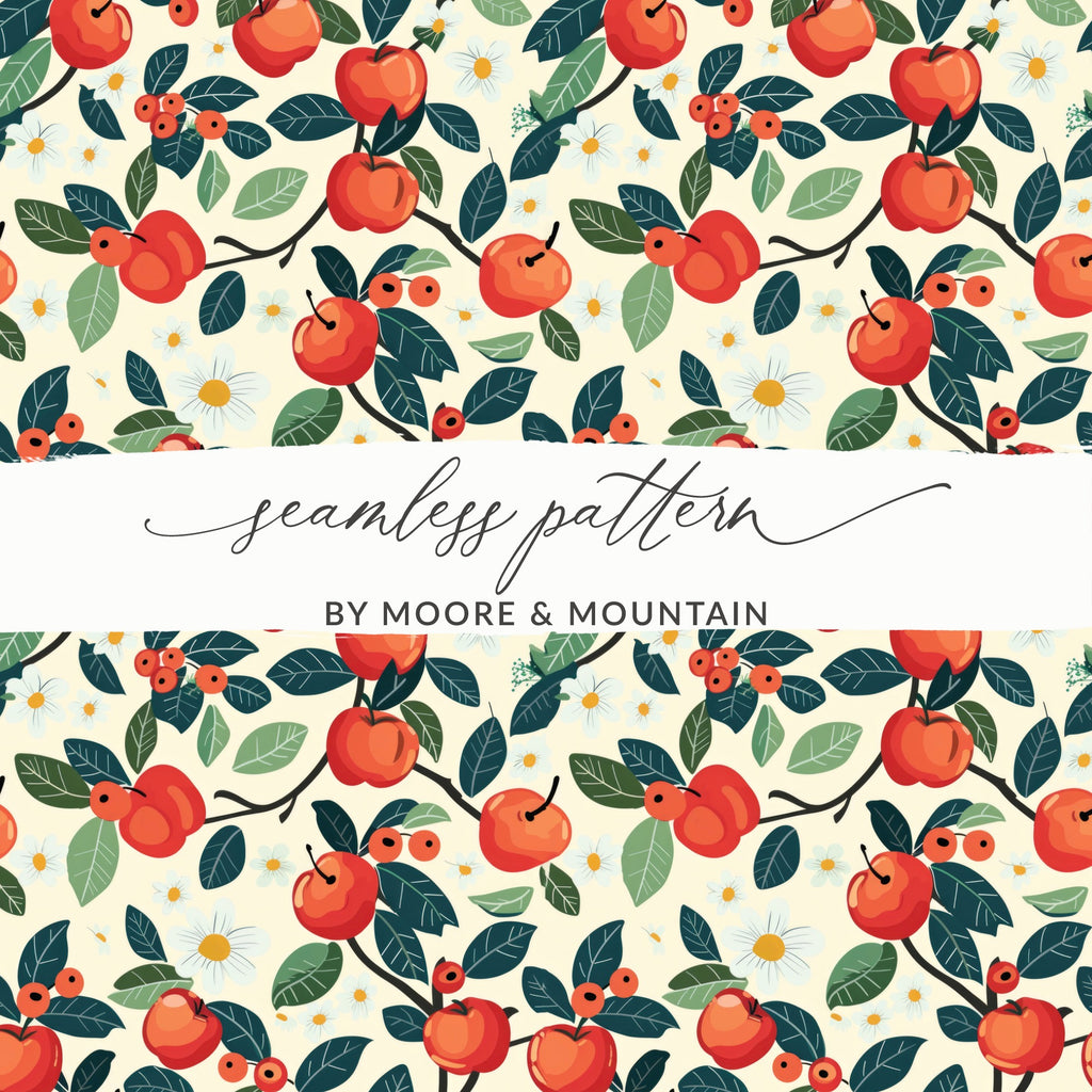 Colorful Fruit and Floral Seamless Pattern Design