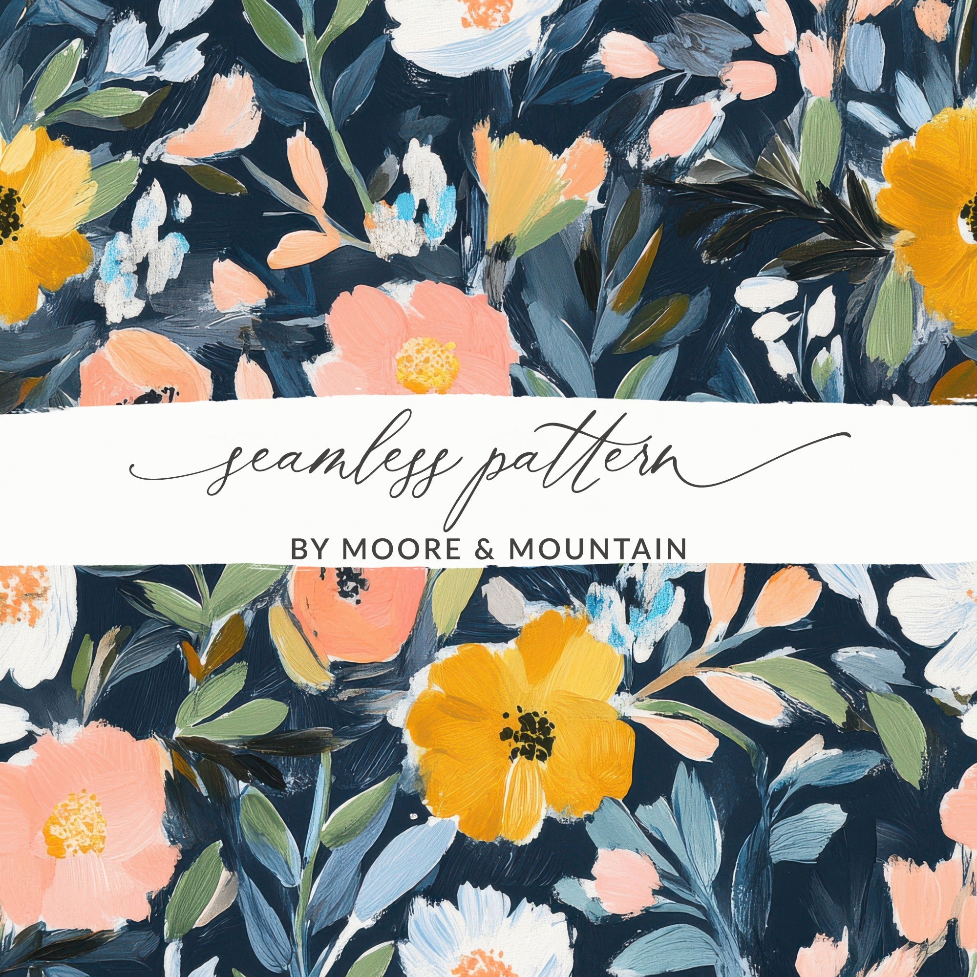 Colorful Artistic Floral Seamless Pattern by Moore & Mountain