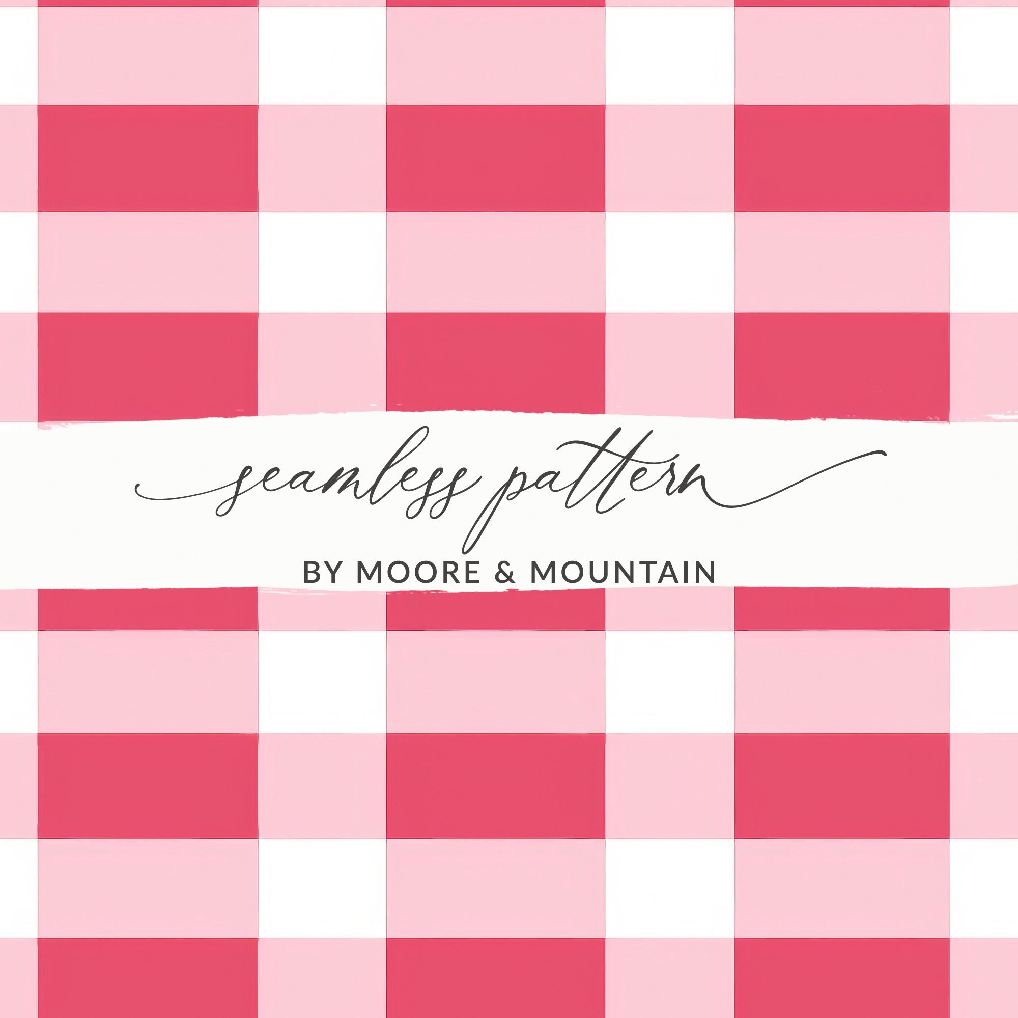 Pink Gingham Seamless Pattern by Moore & Mountain
