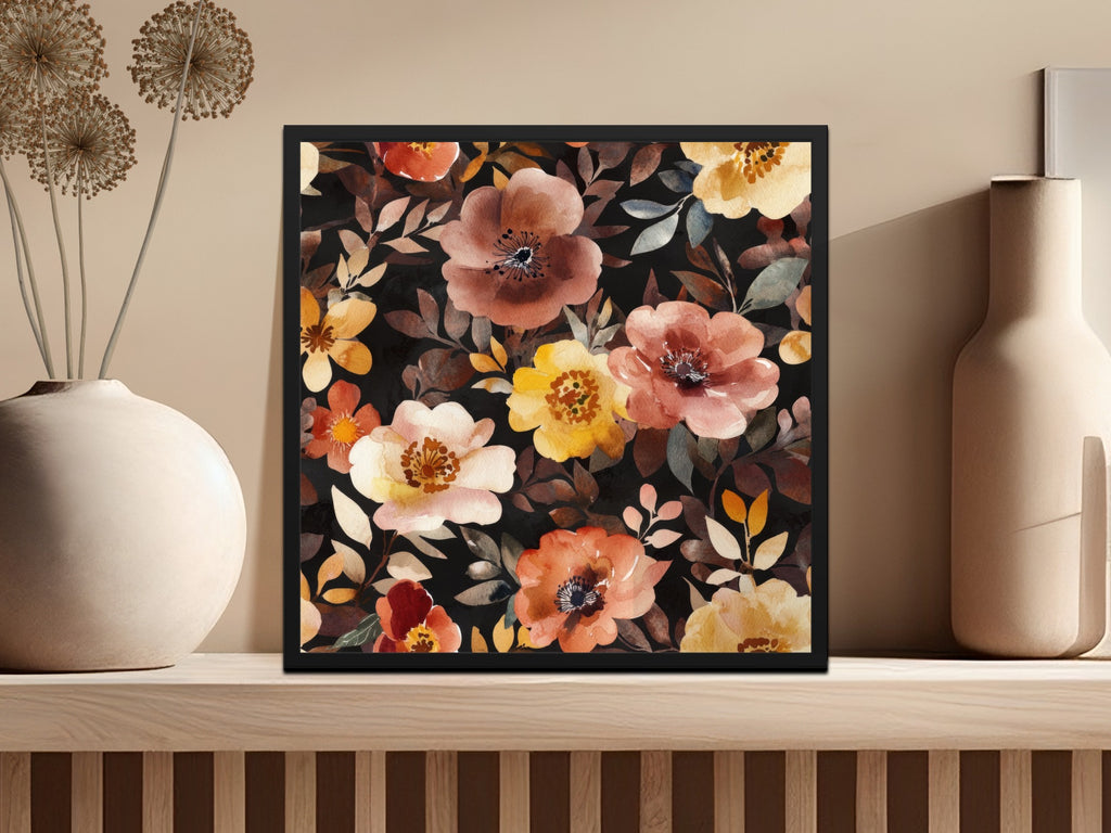 Elegant Floral Design Printed Art for Home Decor