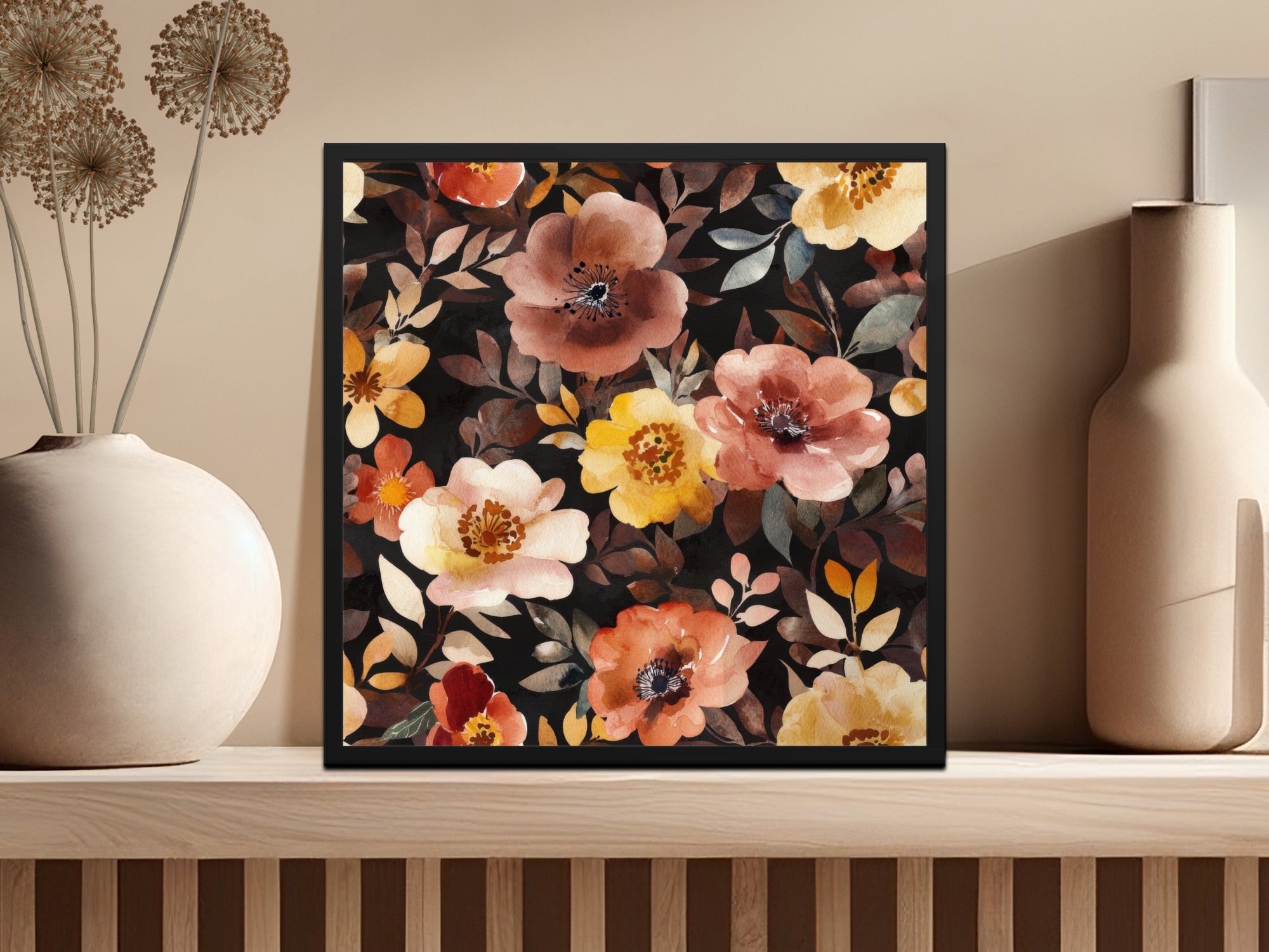 Elegant Floral Design Printed Art for Home Decor