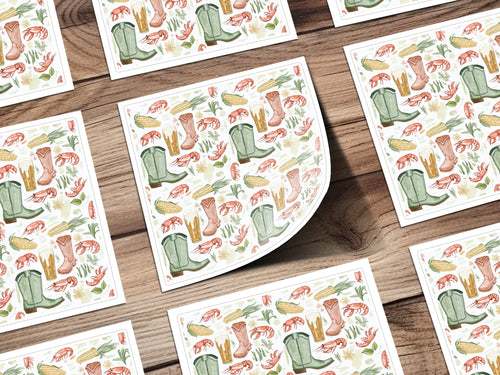 Cowboy Boots Crawfish Corn Beer Pattern Product Type