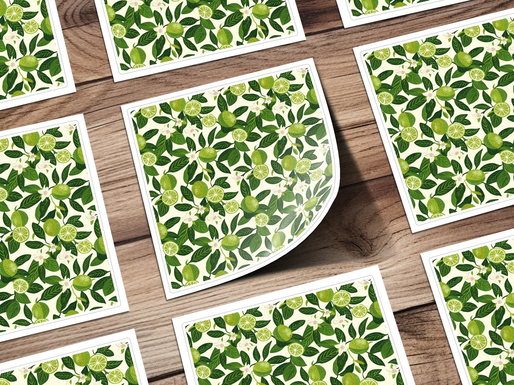 Lime and Leaves Botanical Pattern Sticker Sheet